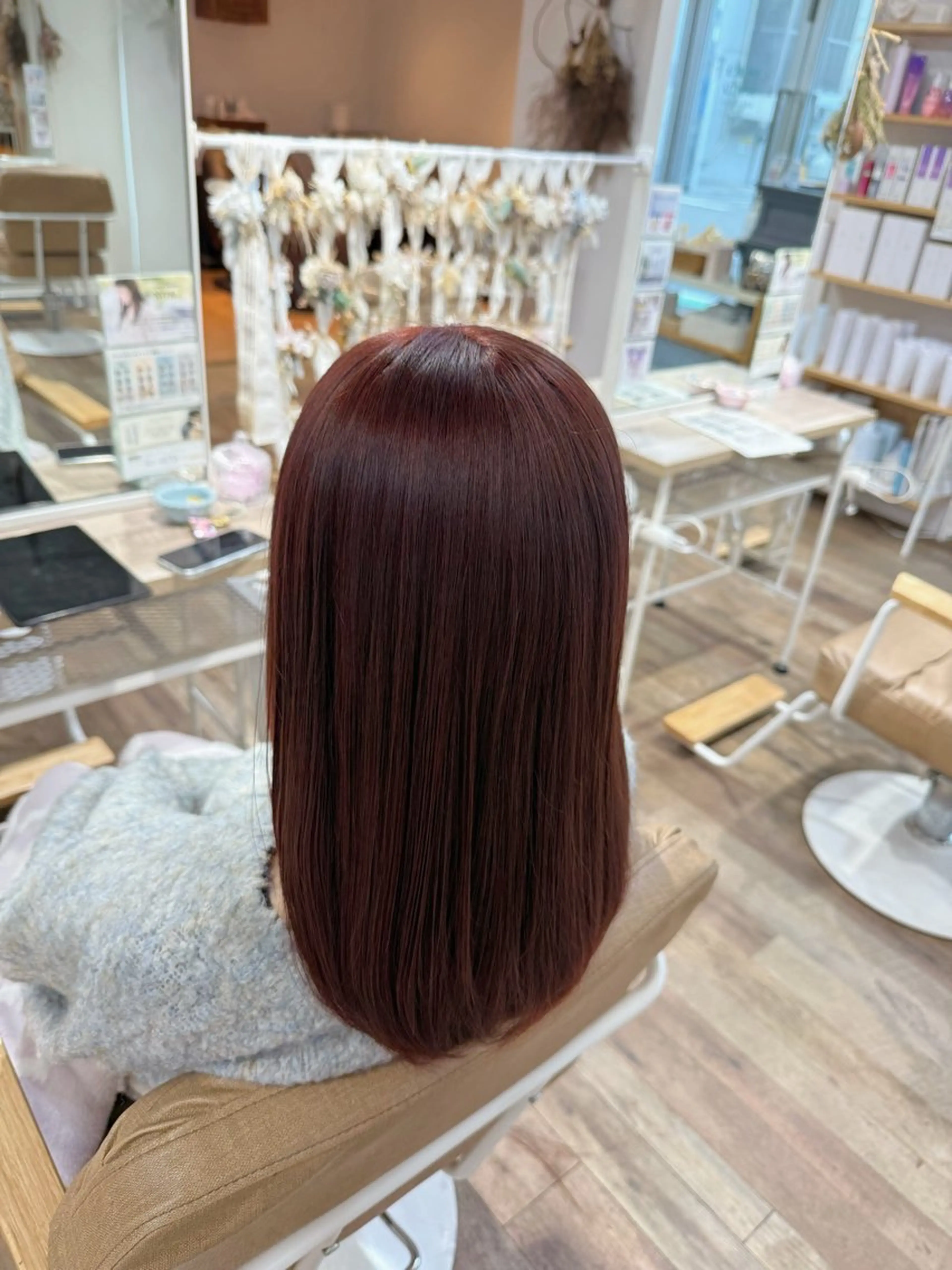 セミロング ピンクブラウン ピンク・ラベンダー/ レイヤー/NANAのヘアスタイル