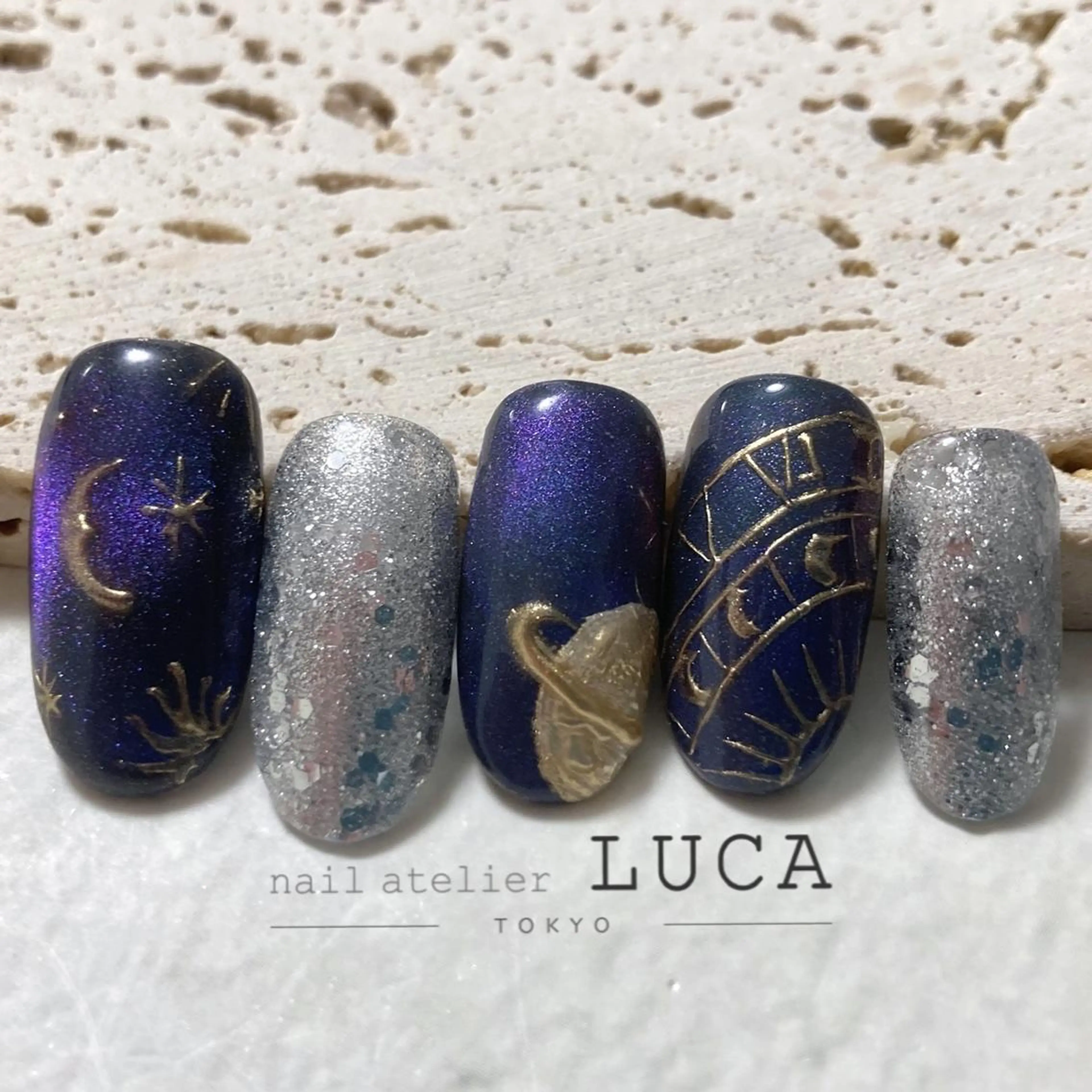 ネイル アートネイル オーロラネイル クリアネイル 長さ出し フットネイル ハンドネイル ネイルアトリエルカ スタッフのネイルデザイン