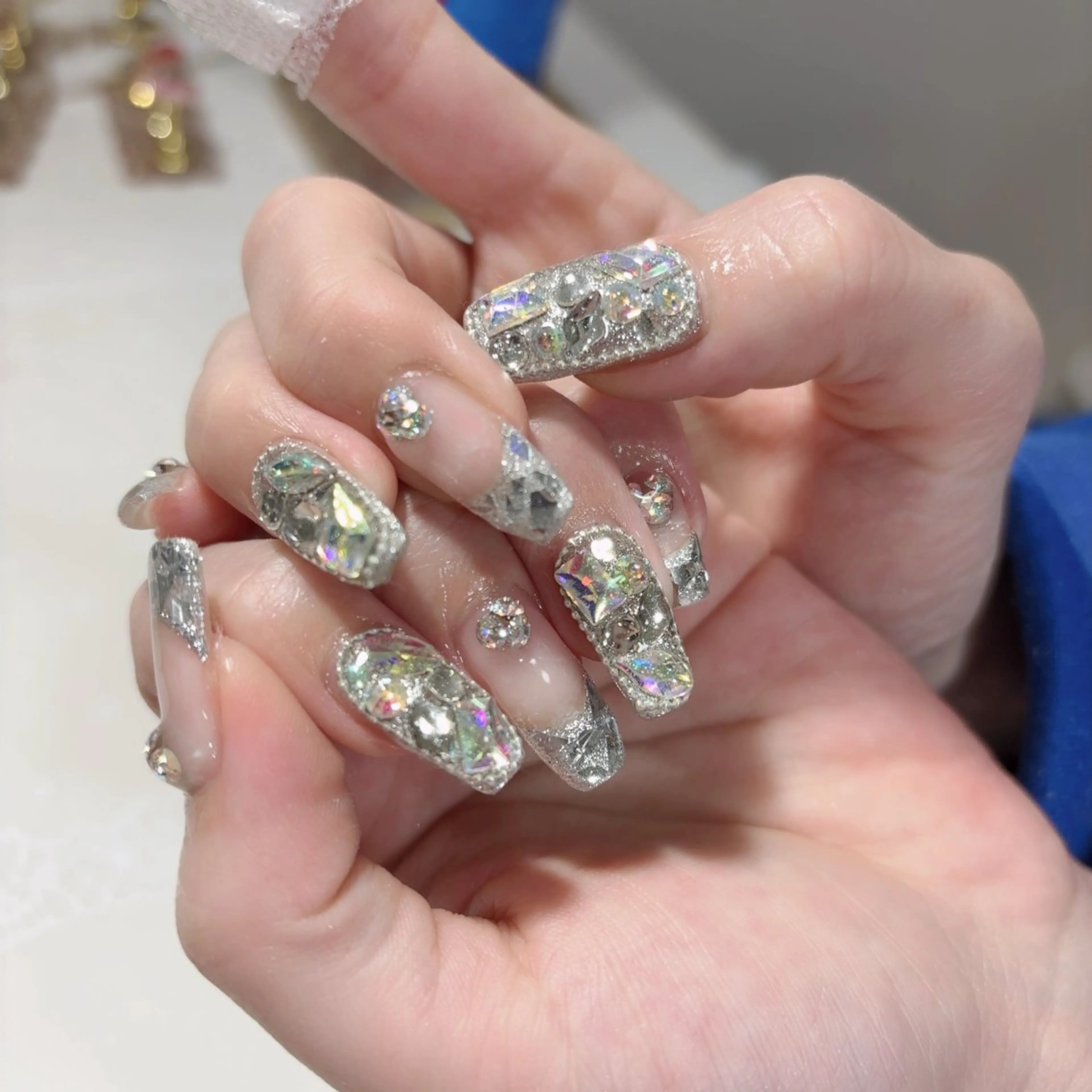 ネイル フレンチネイル ガラスフレンチ ハンドネイル * haruのネイルデザイン