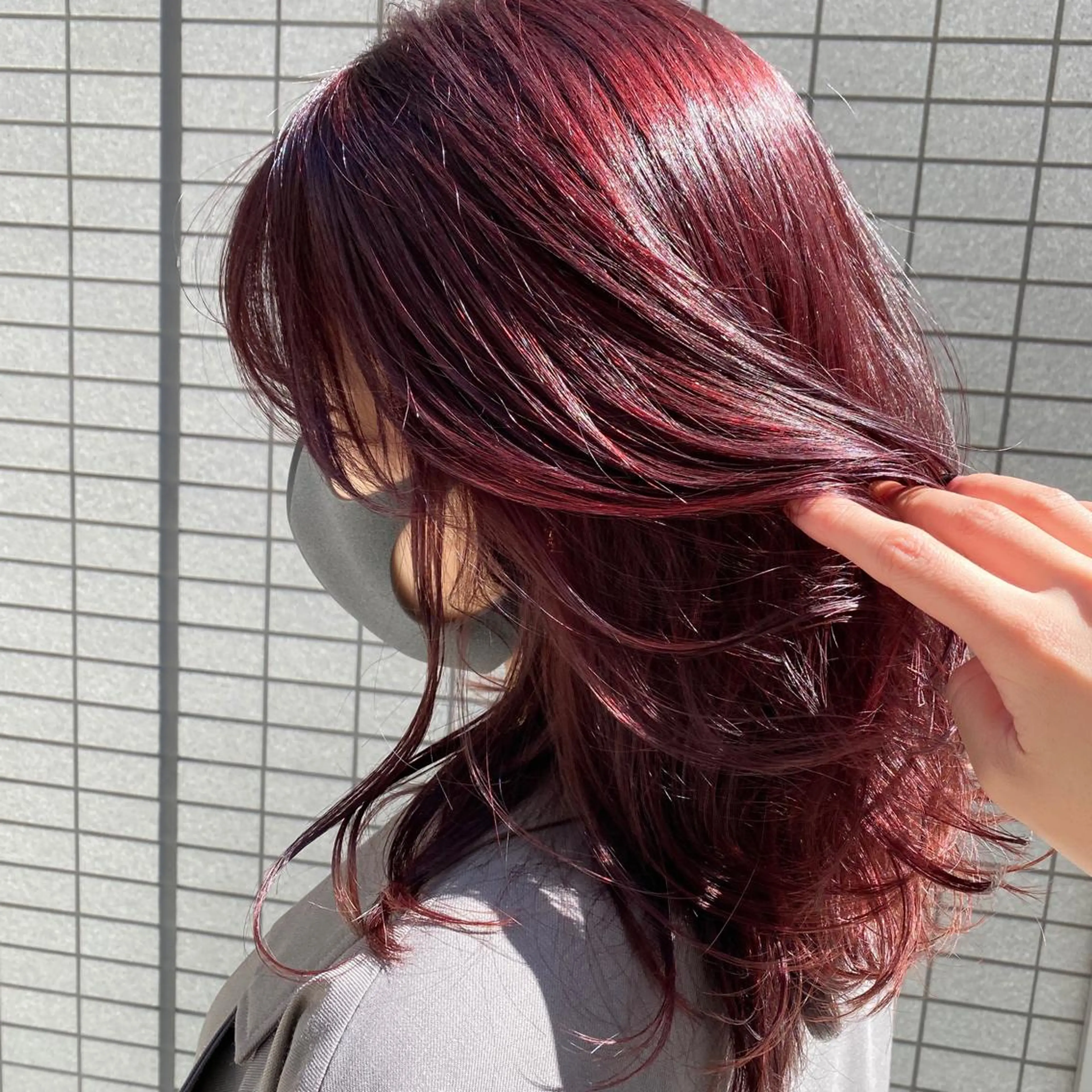 セミロング カラー イルミナカラー レッドカラー 心斎橋/ヘアセット MASAKIのヘアスタイル