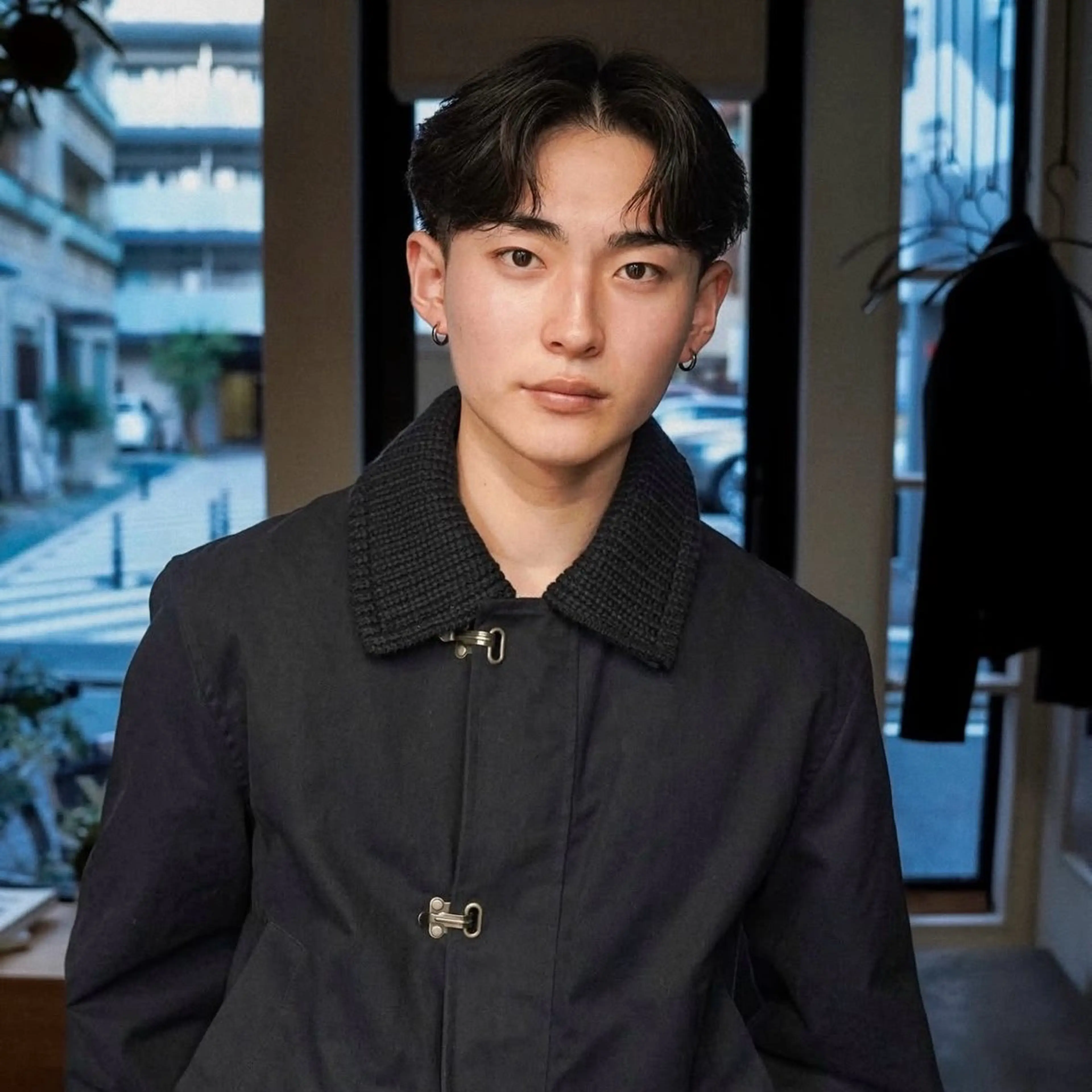 ショート メンズ センターパート/ ベージュ系カラー/禅のヘアスタイル