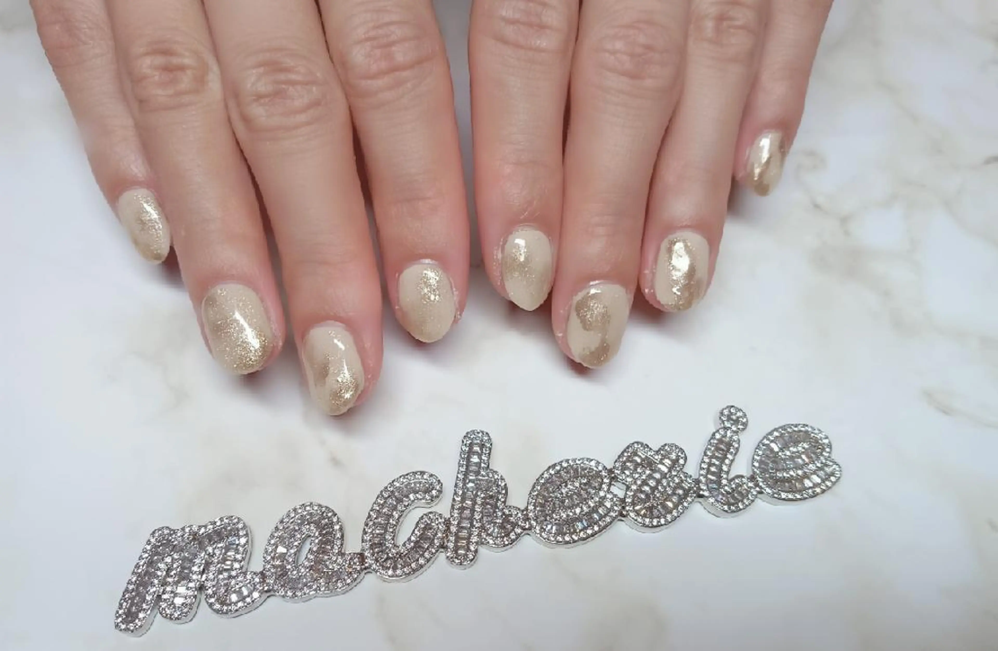 ネイル ゴールド ミラーネイル ハンドネイル Nail Salon macherieのネイルデザイン