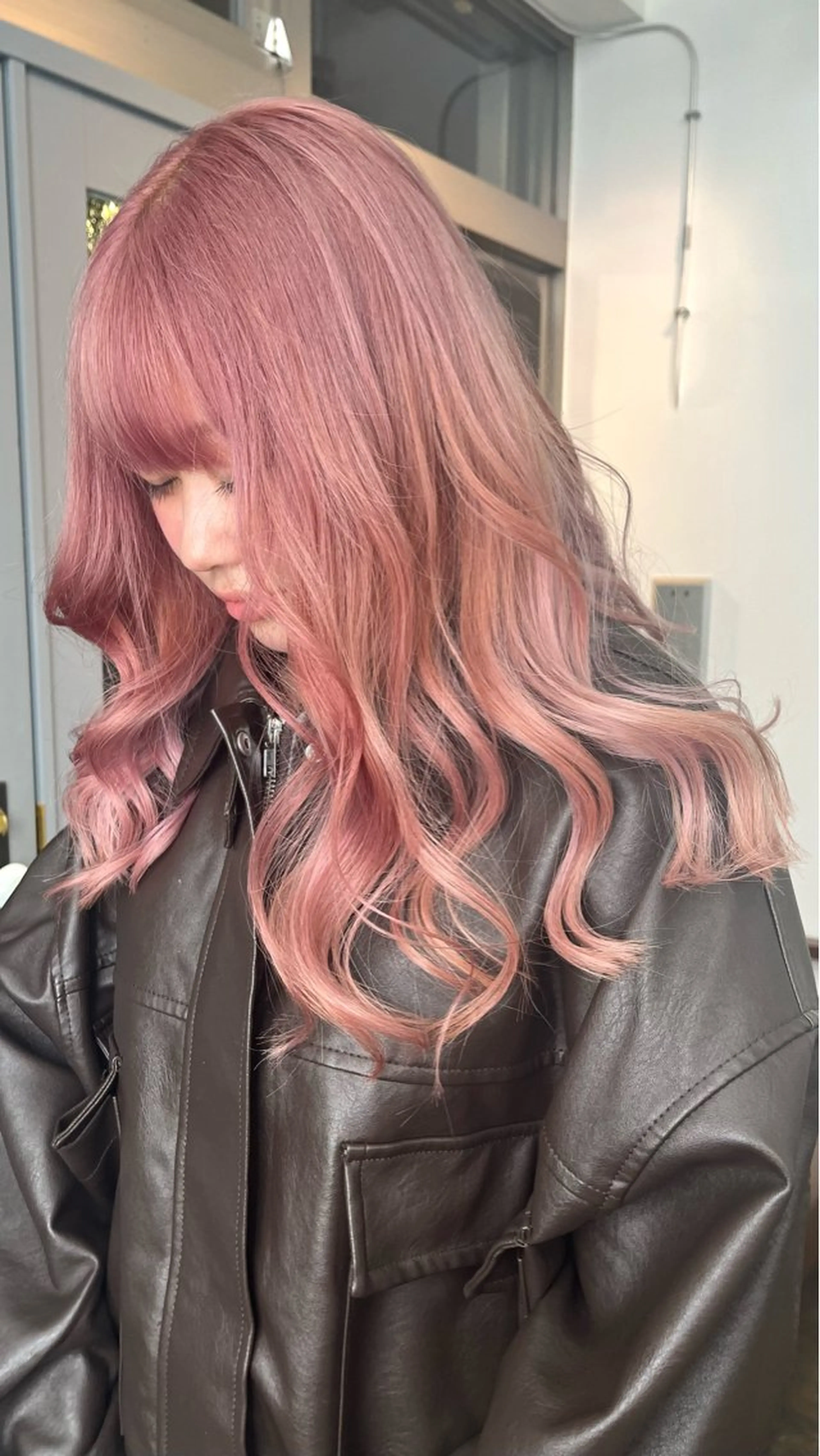 カラー ブリーチ ケアブリーチ ハイトーンカラー ピンクカラー 名古屋栄/ 複雑履歴   リカのヘアスタイル