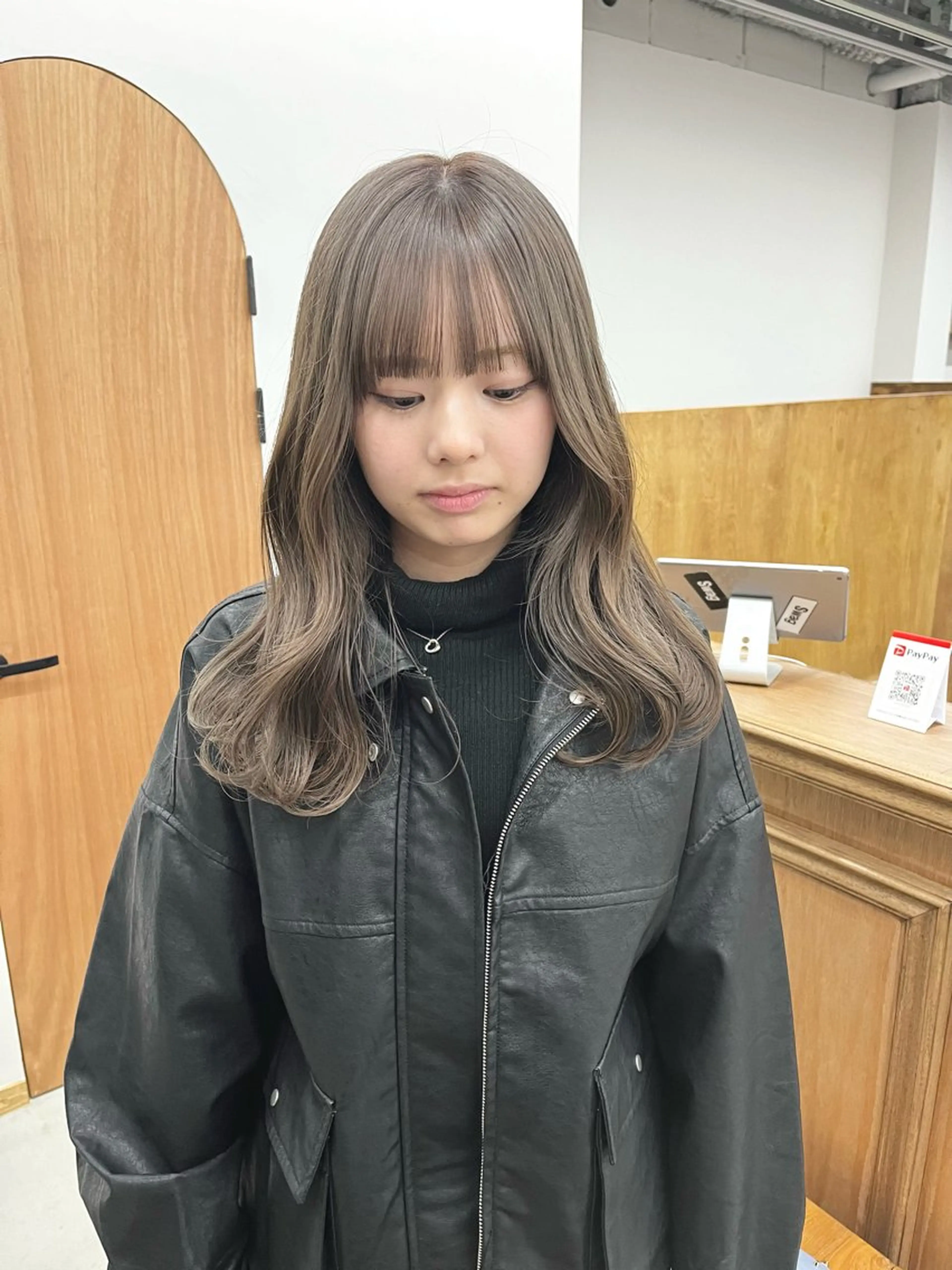 セミロング カラー ヘアアレンジ ブリーチ ena/ブリーチなし 透明感・レイヤー🎀のヘアスタイル