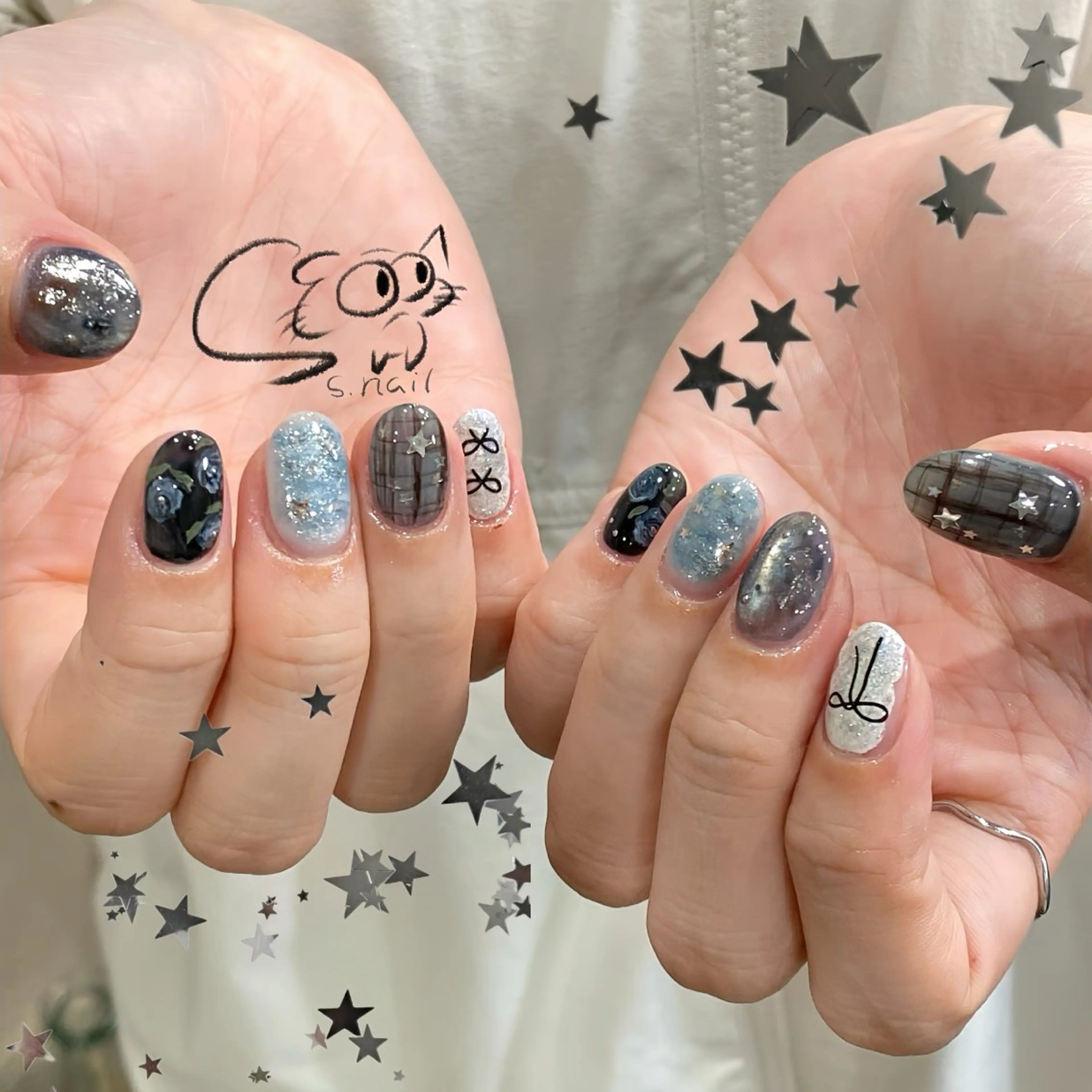 ネイル アートネイル チークネイル フレンチネイル グラデーション マグネットネイル S.nail _のネイルデザイン