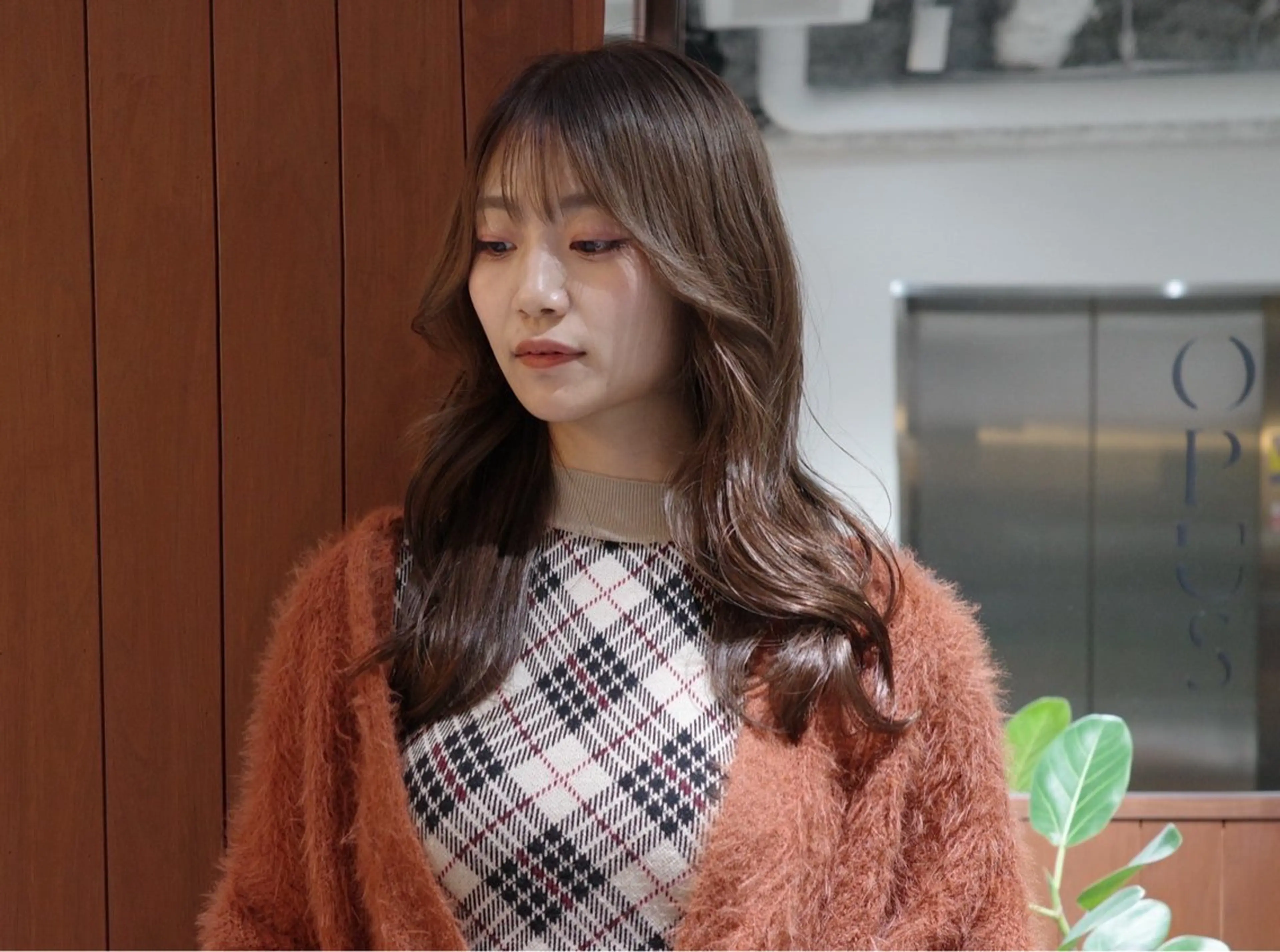 セミロング カラー ヘアアレンジ カット ヘアカラー トリートメント opus 店長大和 レイヤー/赤み消しのヘアスタイル