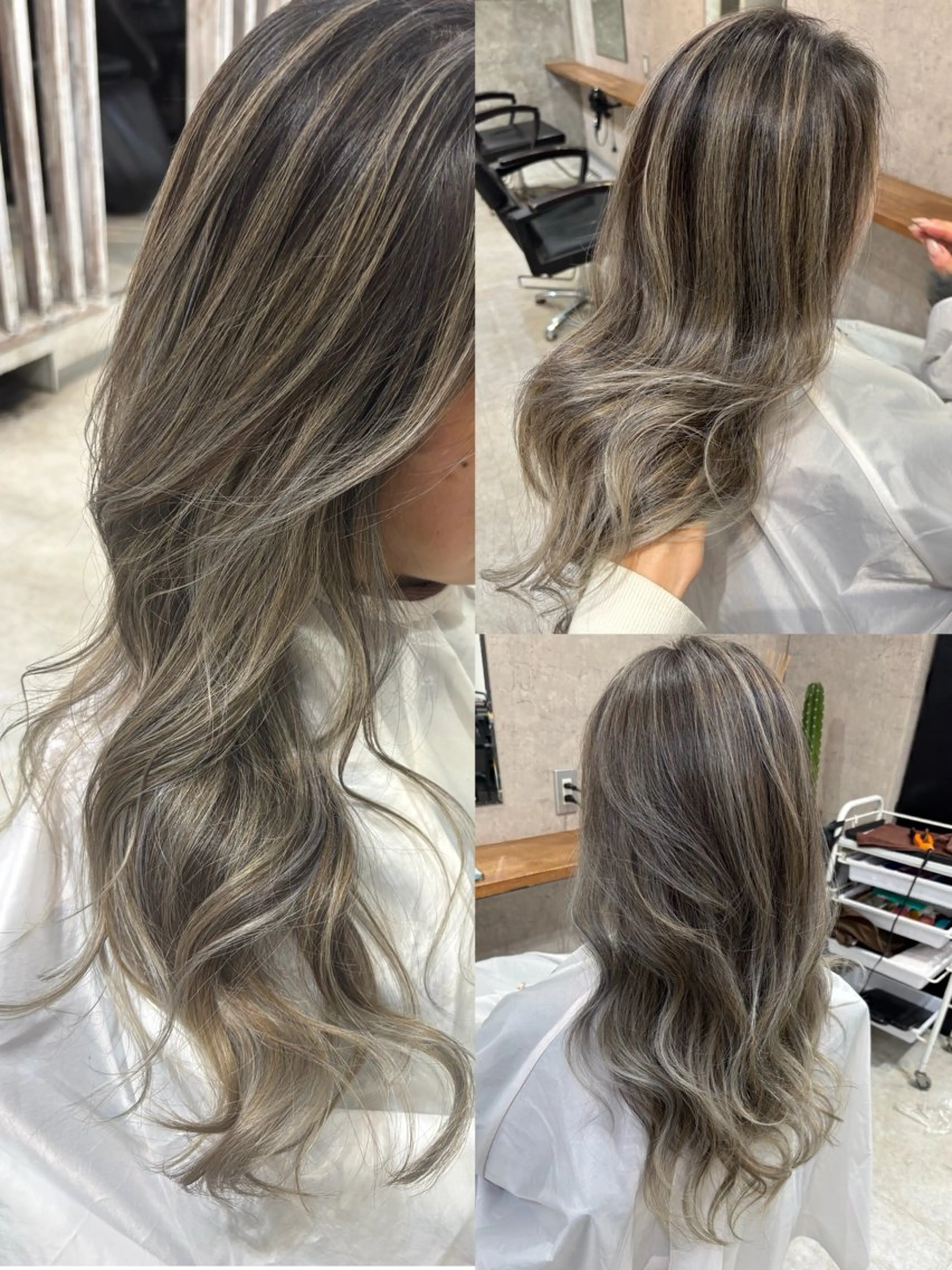 ロング カラー ハイライトカラー ハイライト ヘアカラー 松井那津子 /ハイライトブリーチのヘアスタイル