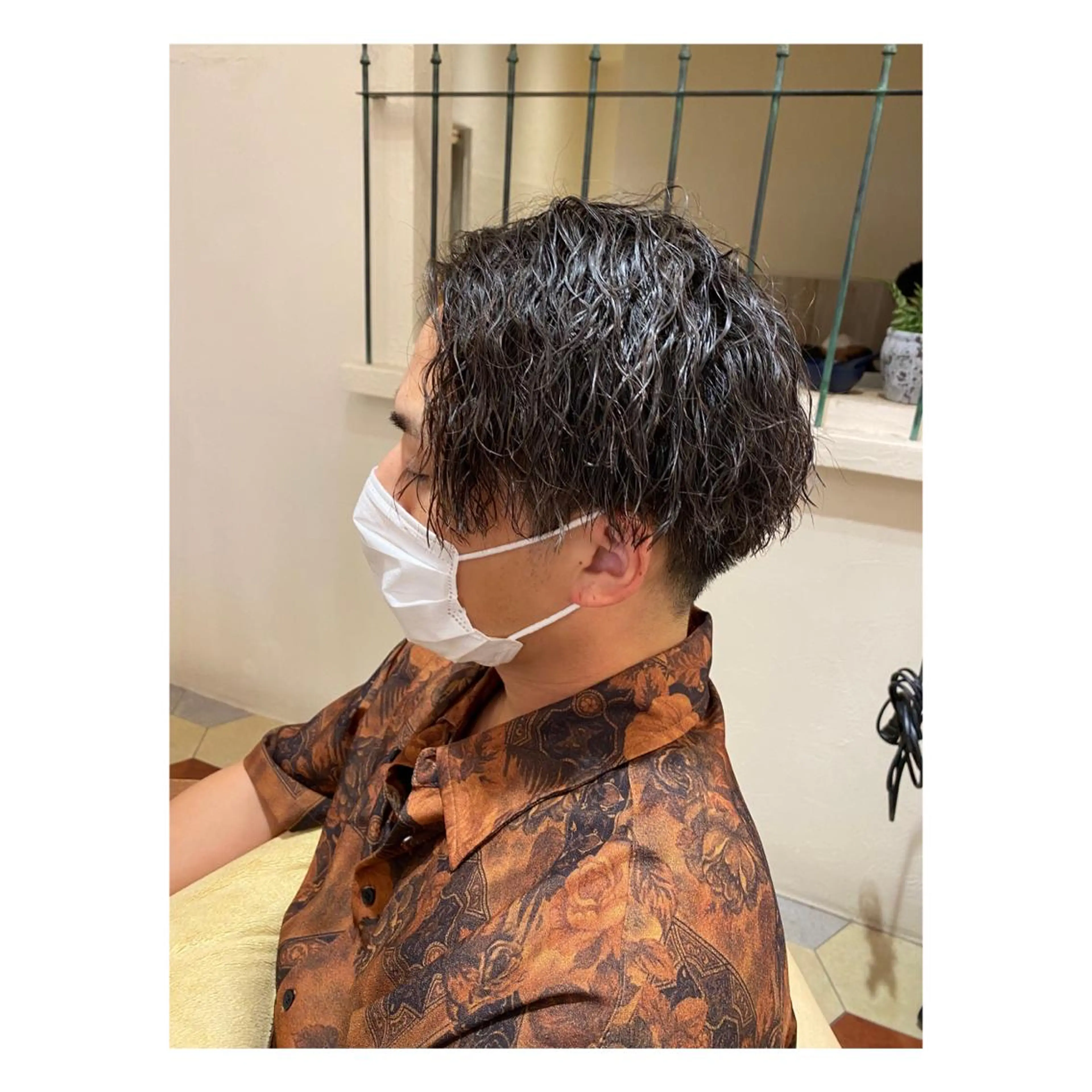 ショート パーマ メンズ カット パーマ 菊池大一 溝の口パーマのヘアスタイル