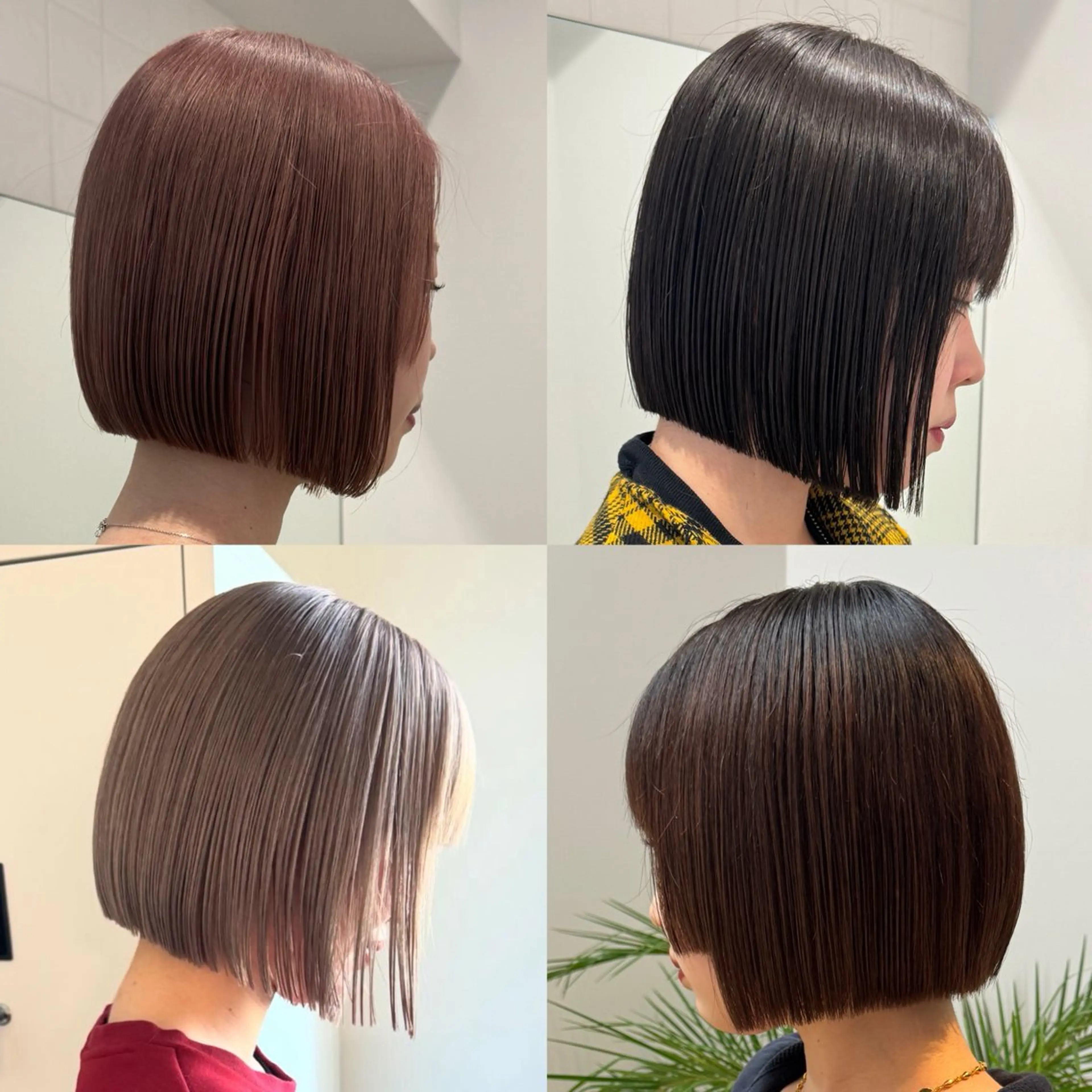 ショート 切りっぱなしボブ レイヤー/縮毛矯正のヘアスタイル