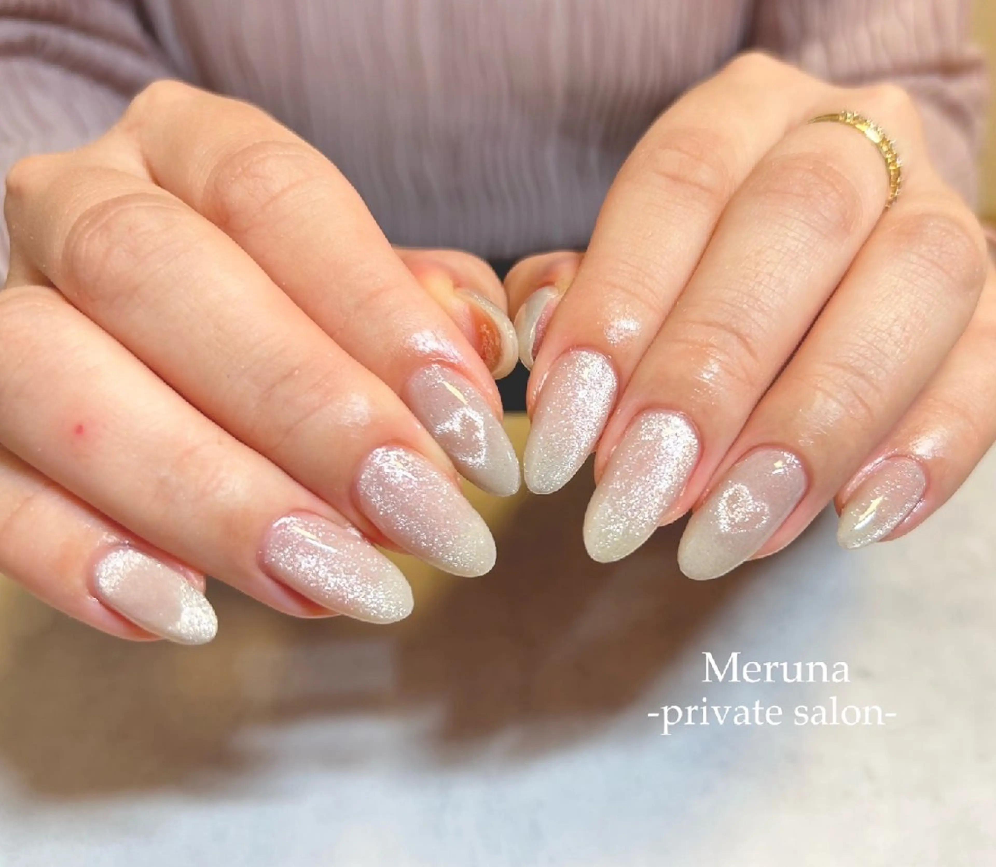 ネイル ハート マグネットネイル Meruna .ﾒﾙｰﾅ.のネイルデザイン