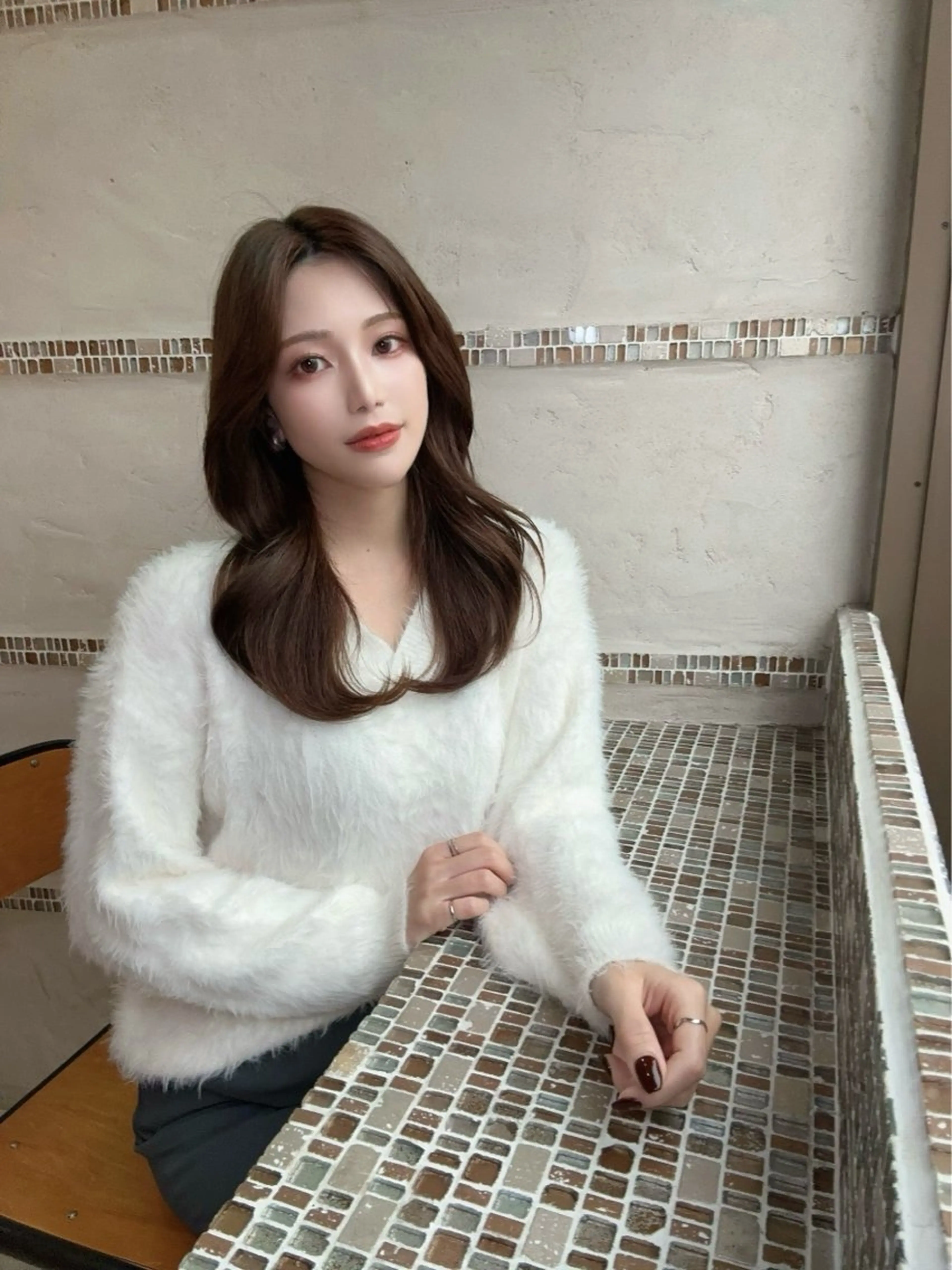 セミロング カット ヘアカラー トリートメント 艶感透明感カラー 🫧たけ🫧のヘアスタイル