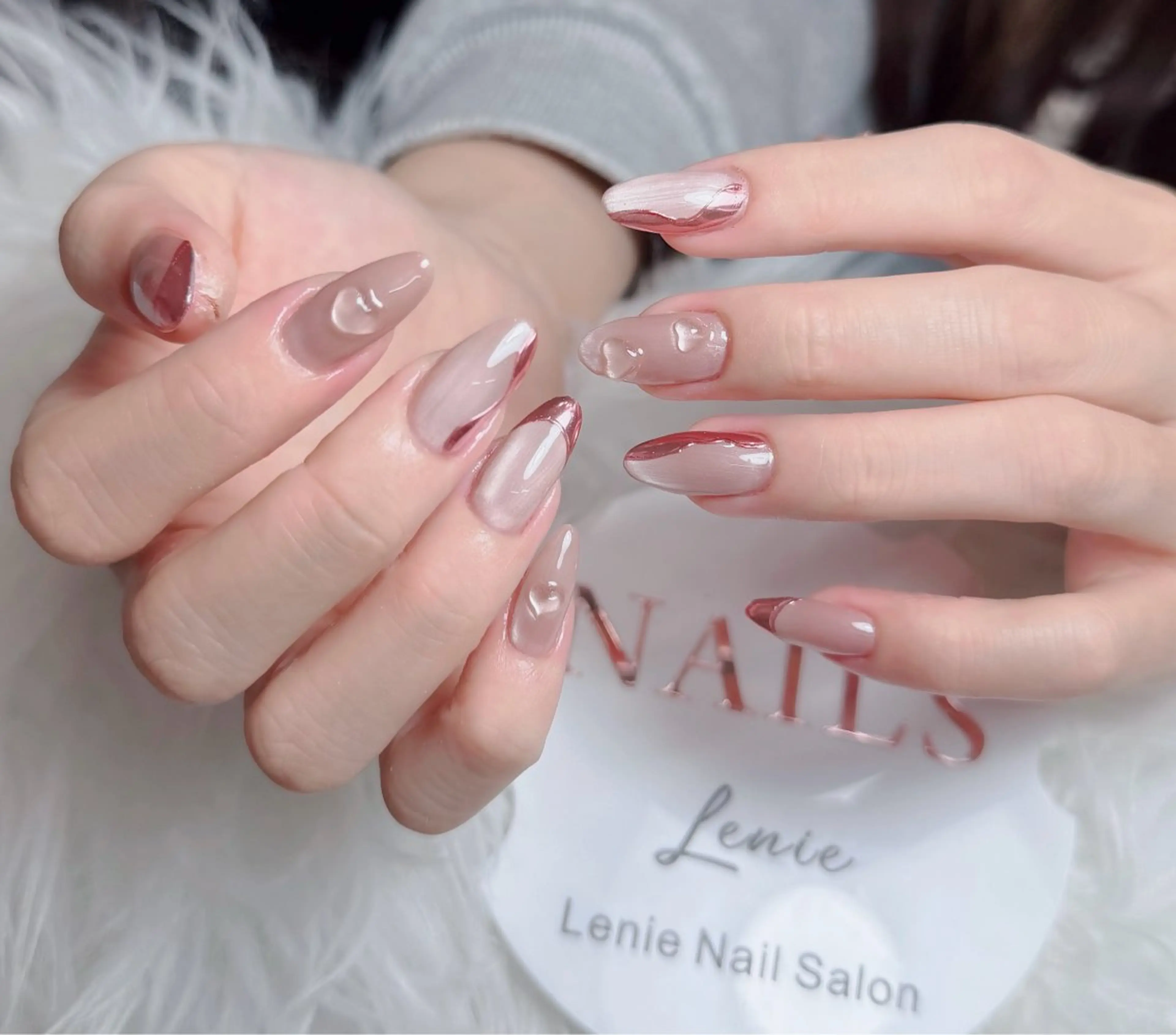 ネイル アートネイル 韓国ネイル 持ち込み ワンホンネイル ハンドネイル Lenie Nail Salonのネイルデザイン