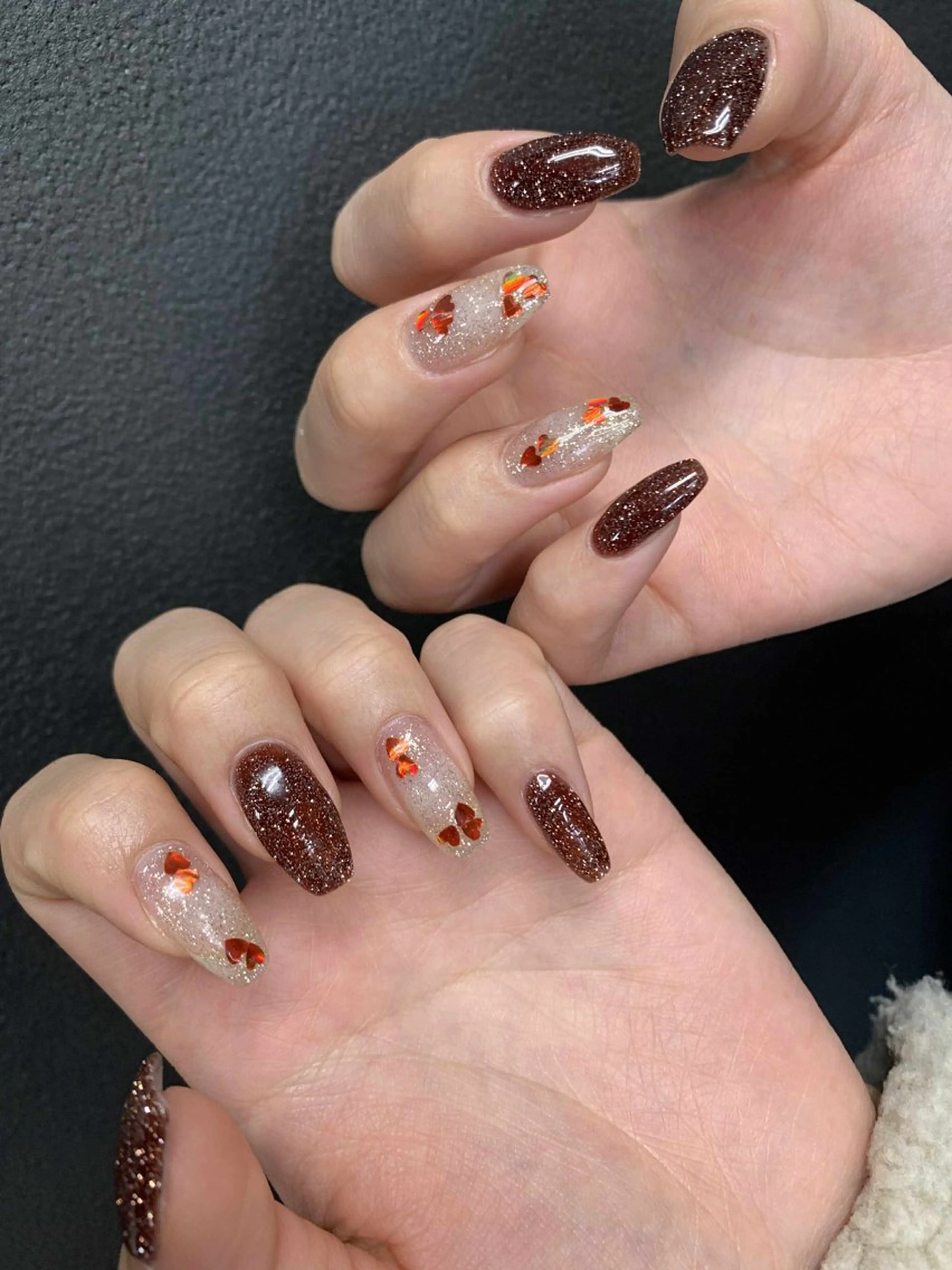 ネイル 韓国ネイル 持ち込み ニュアンスネイル ネイルチップ 冬ネイル LISA ANA.CHUOのネイルデザイン