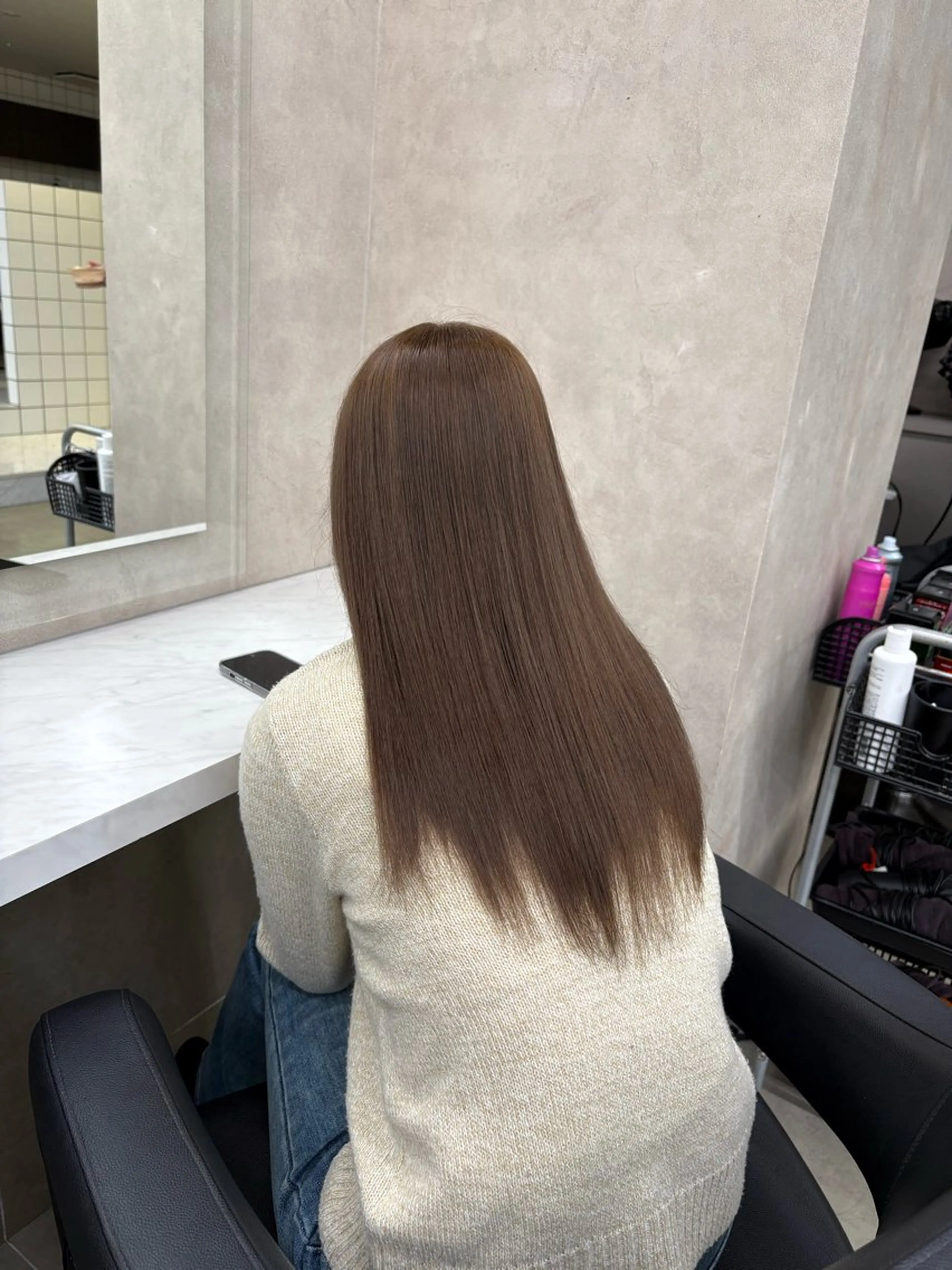 カラー ヘアカラー トリートメント 透明感ベージュ🤎 ナチュラルレイヤーのヘアスタイル