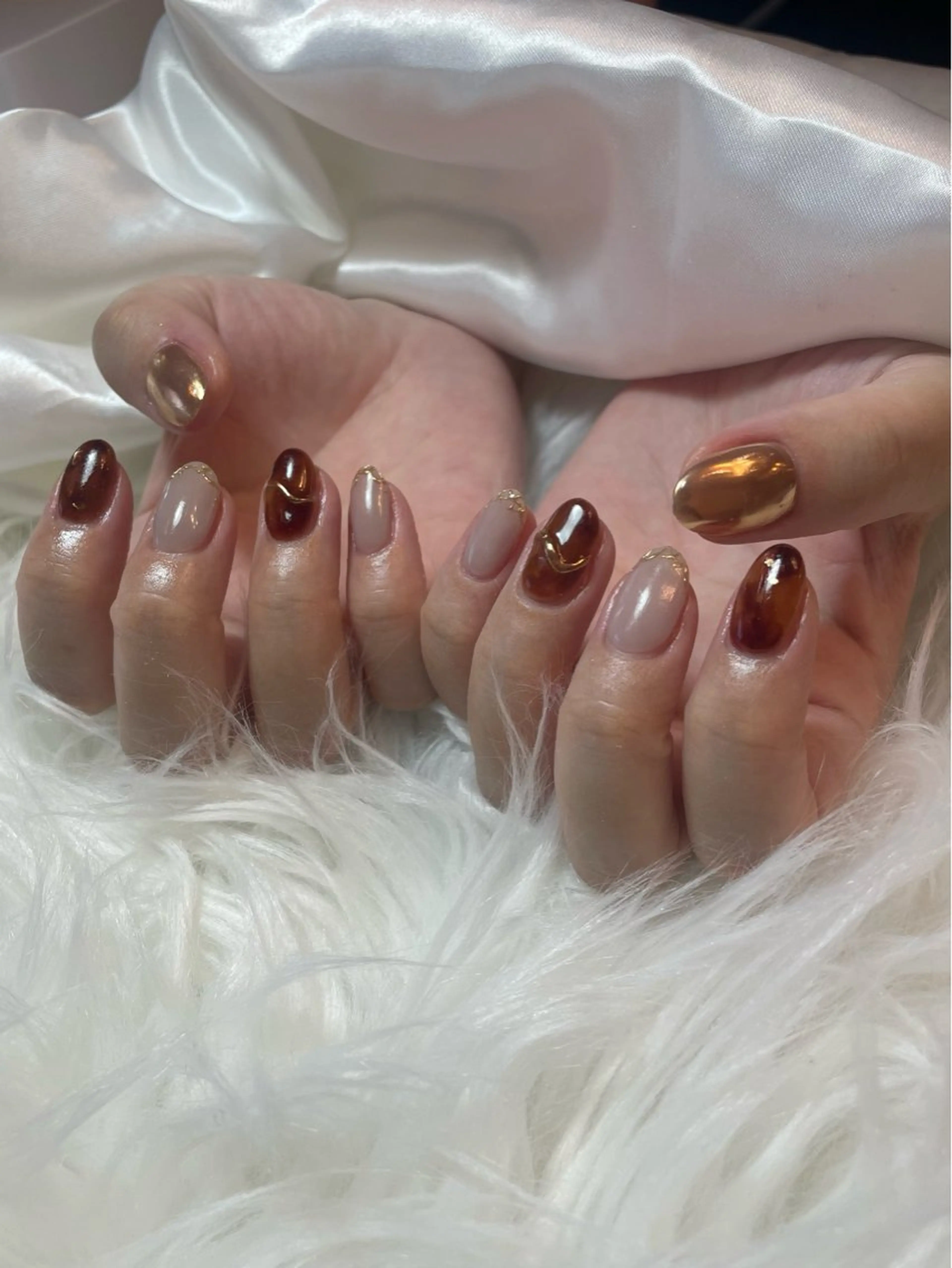 ネイル ブルー フレンチネイル キラキラネイル 韓国ネイル マグネットネイル ハンドネイル timtam --sakiのネイルデザイン