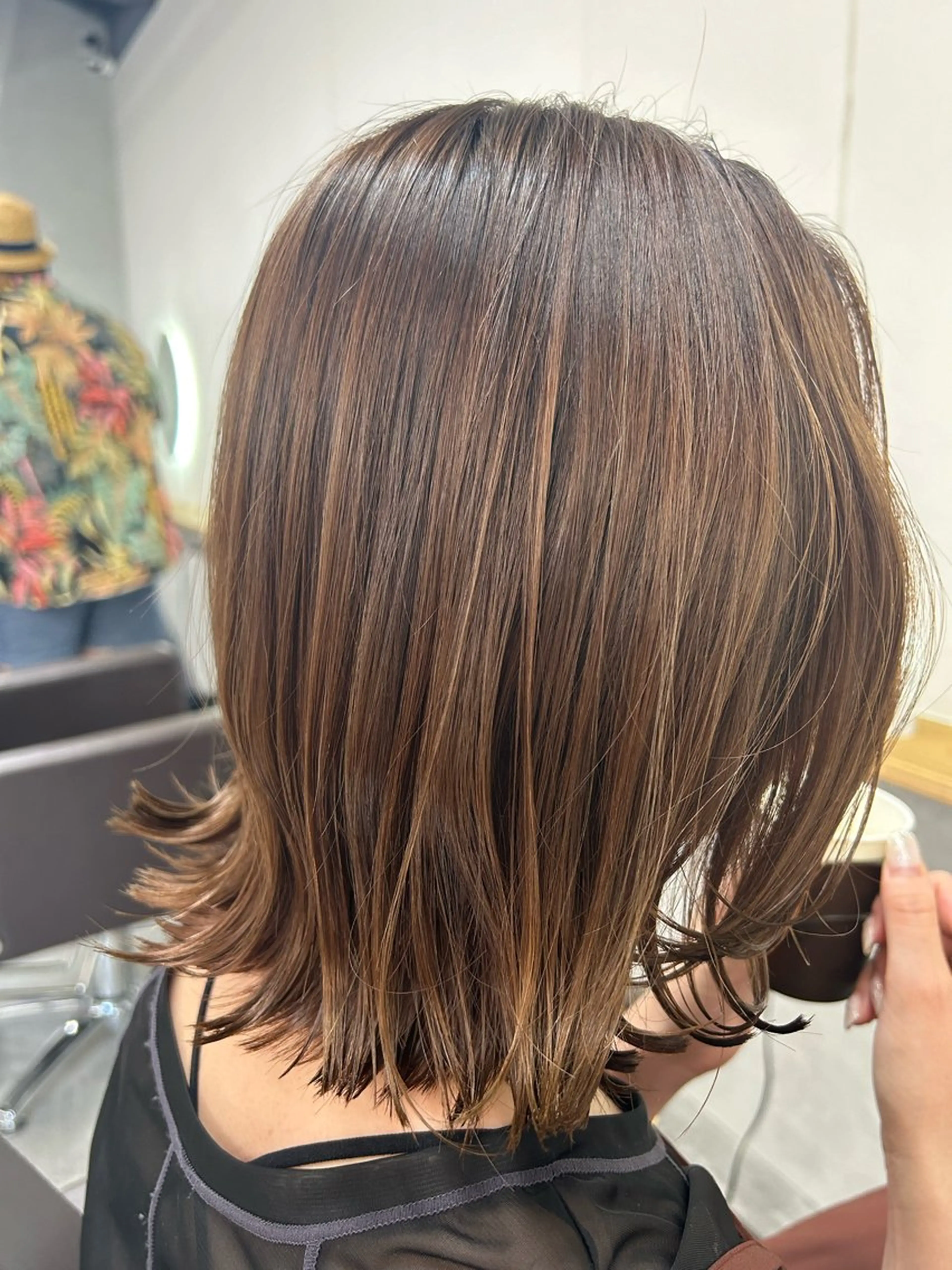 ミディアム カラー 西田 佳世のヘアスタイル