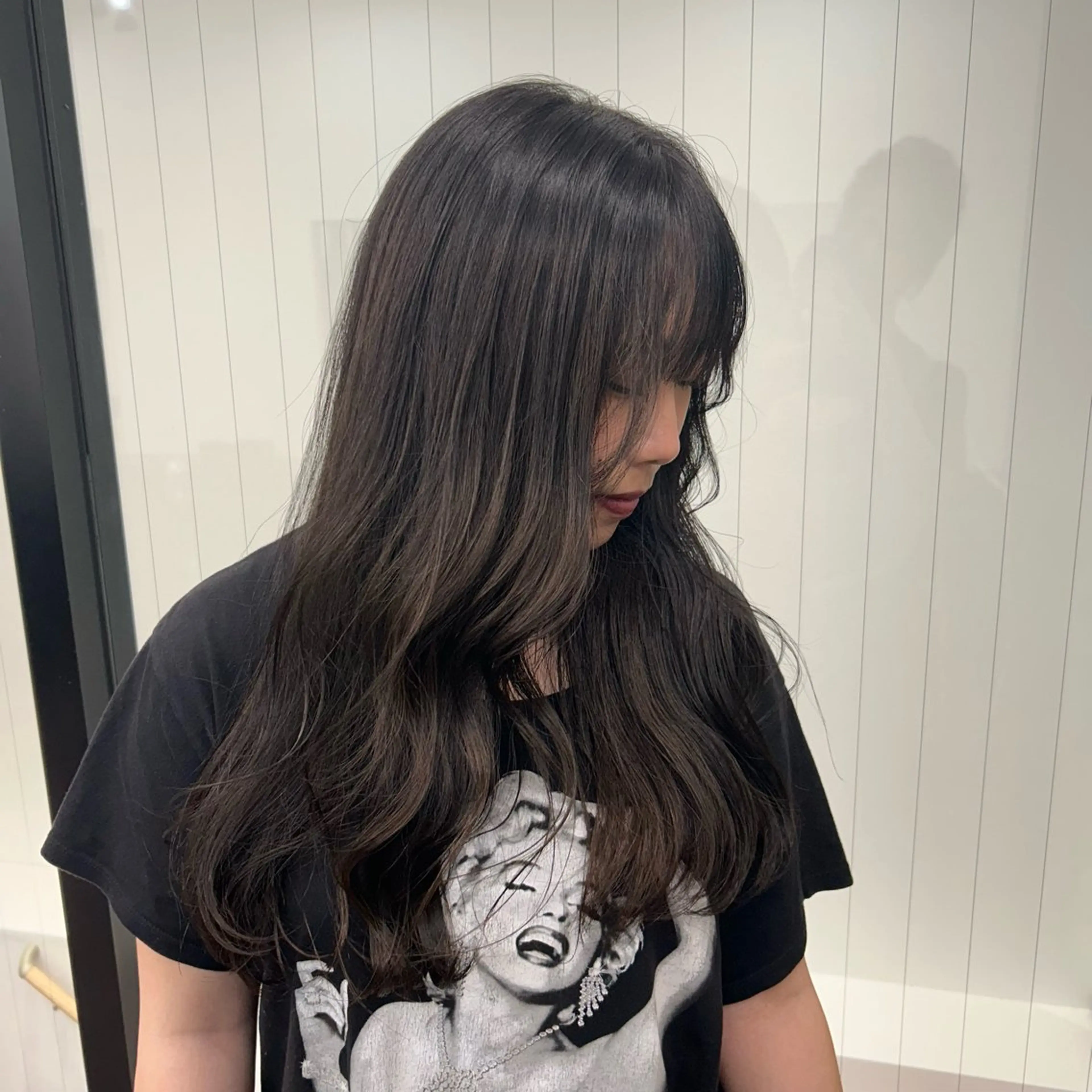 ロング カラー アッシュ アッシュブラウン ブラウンカラー COEUR🧡 山下　優花のヘアスタイル