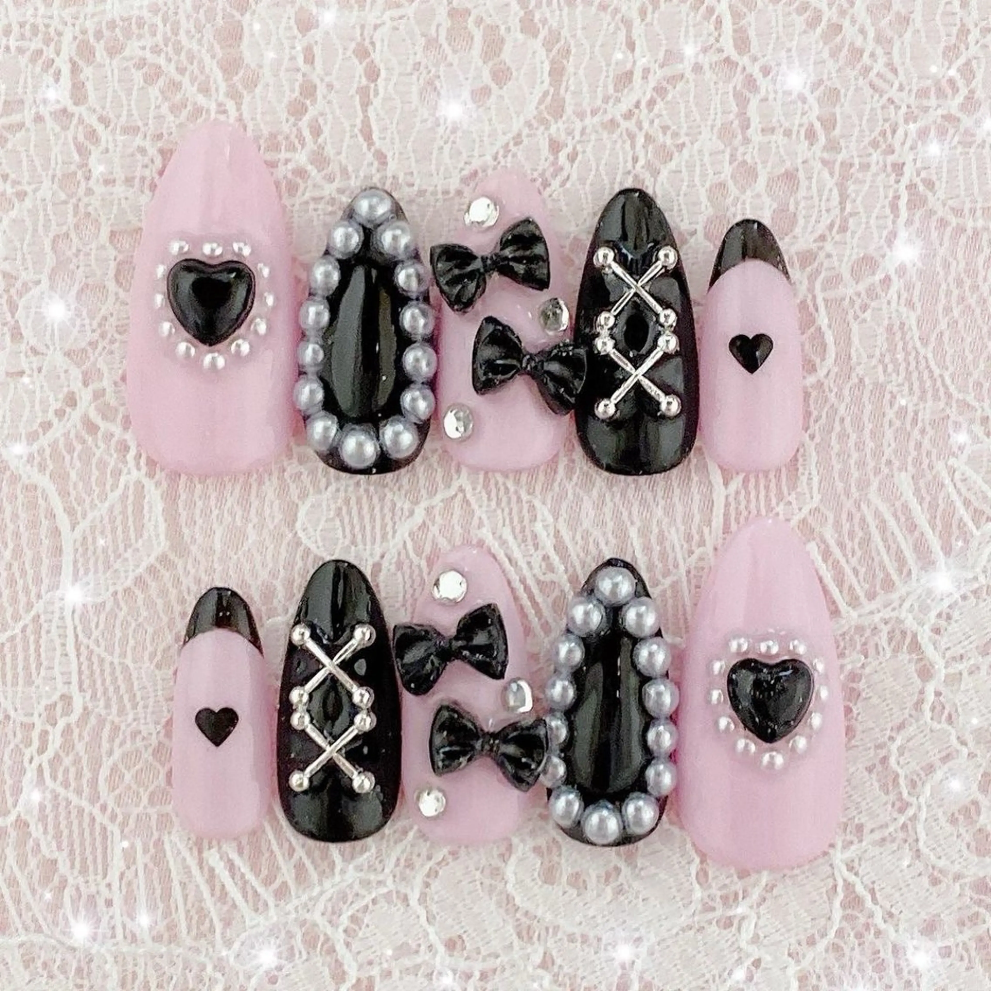 ネイル 長さ出し フレンチネイル グラデーション 卒業式 マグネットネイル ハンドネイル MIHANA NAILのネイルデザイン