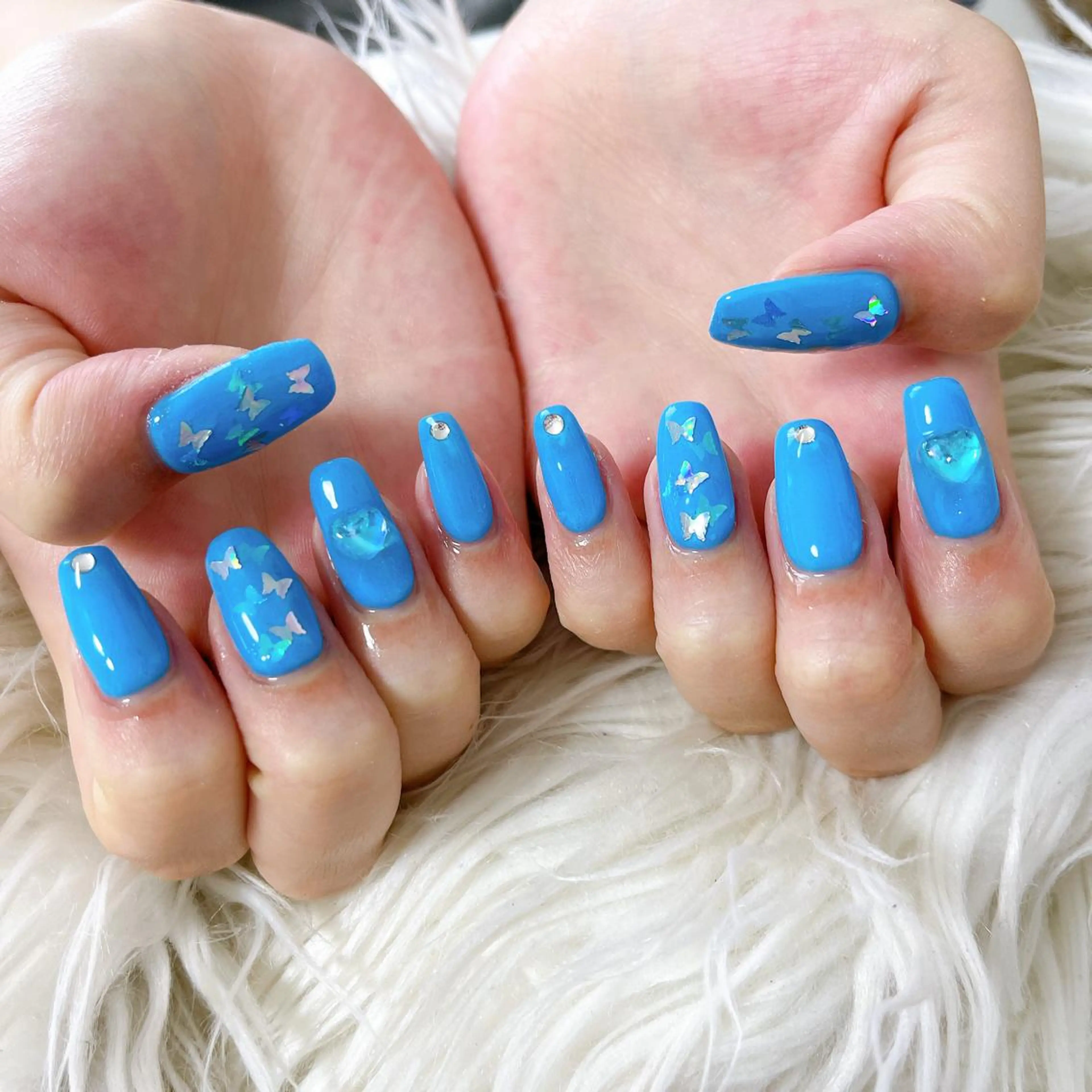 ネイル ハート 氷ネイル・うるうるネイル ハンドネイル 松田 由真のネイルデザイン