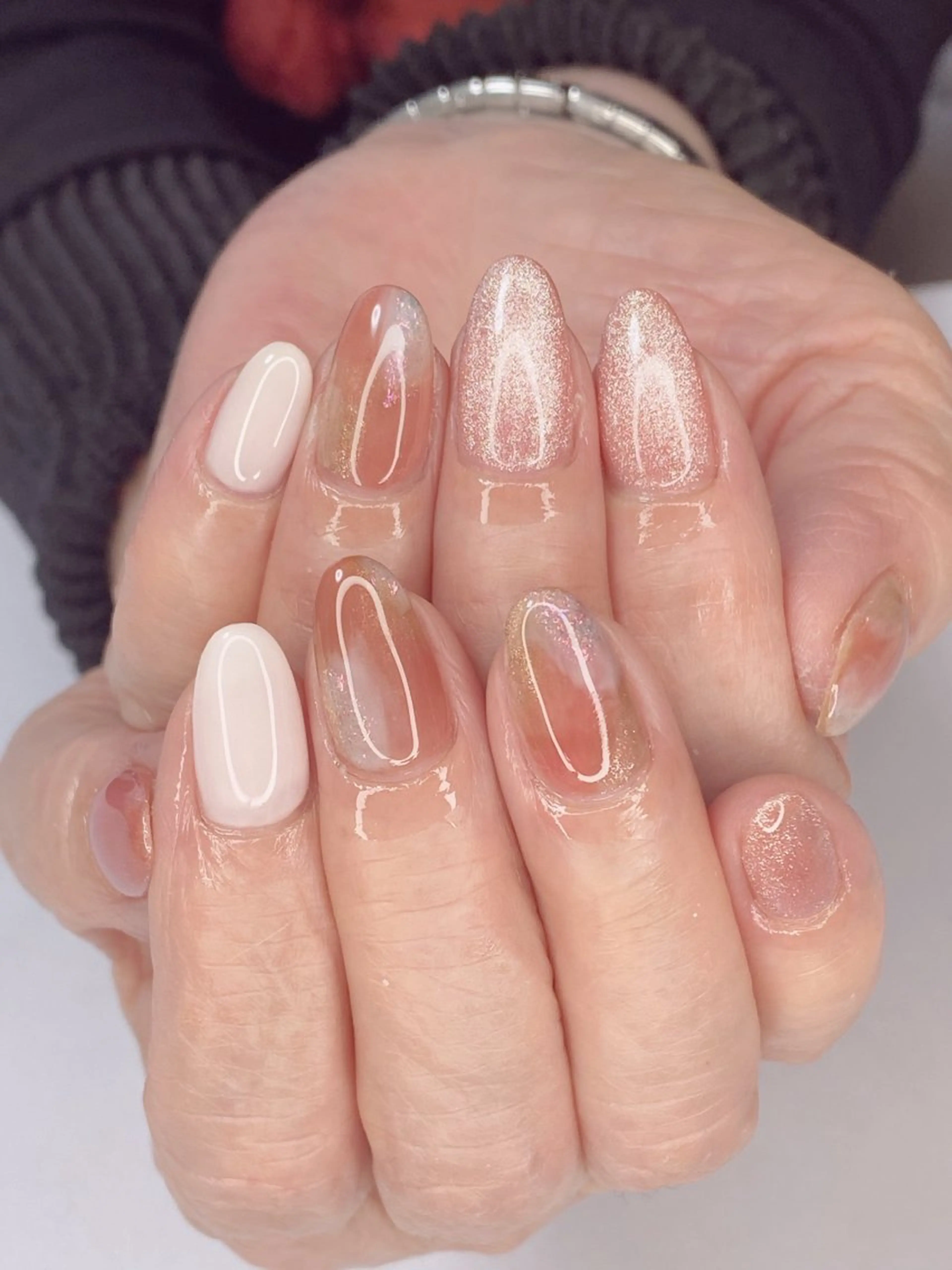 ネイル アートネイル オーロラネイル 桜ネイル クリアネイル フットネイル Nail Salon ertiのネイルデザイン