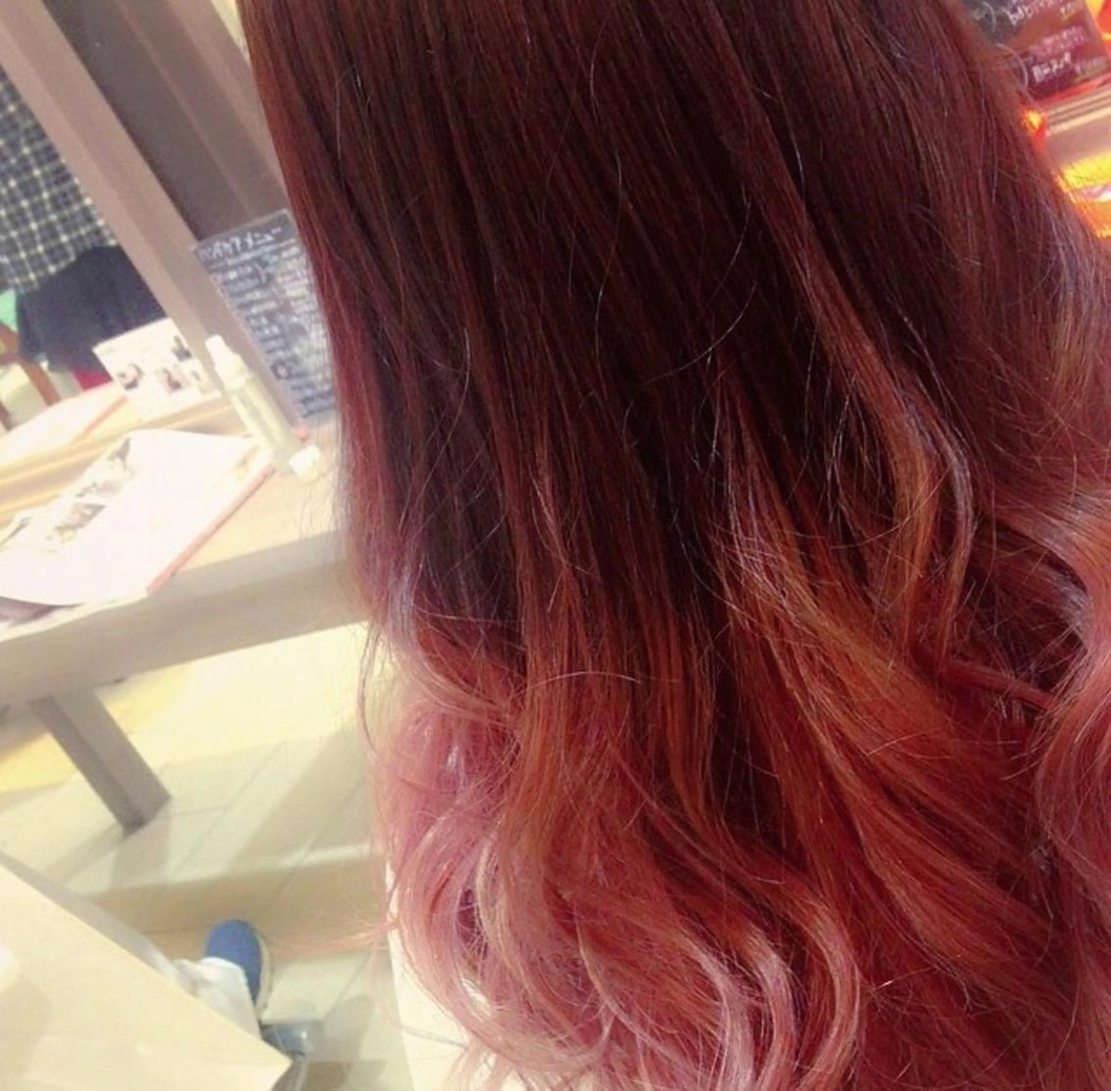 セミロング カラー ダブルカラー グラデーションカラー 農添 杏のヘアスタイル