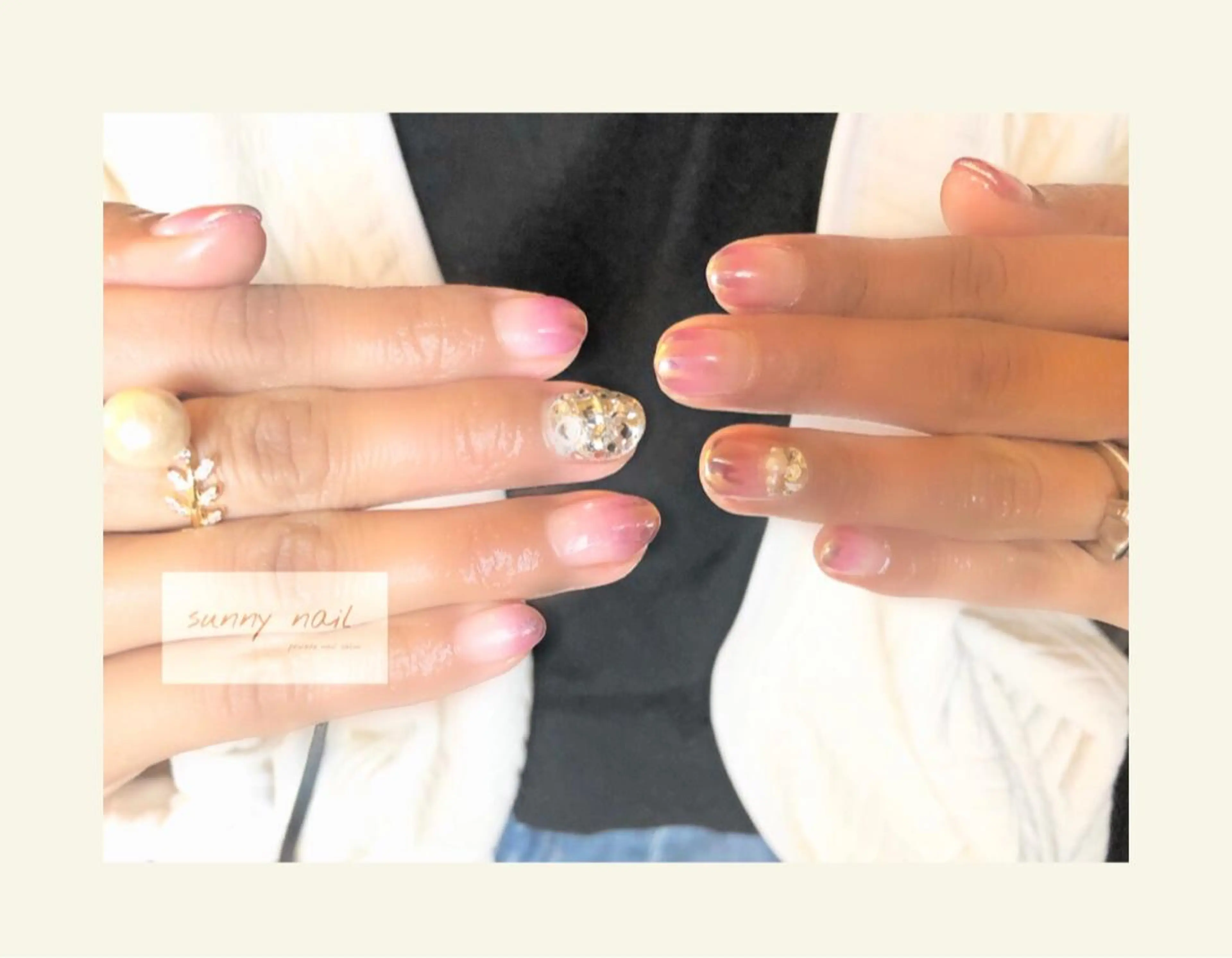 ネイル アートネイル ジェルネイル グラデーション ミラーネイル ニュアンスネイル sunny nailのネイルデザイン