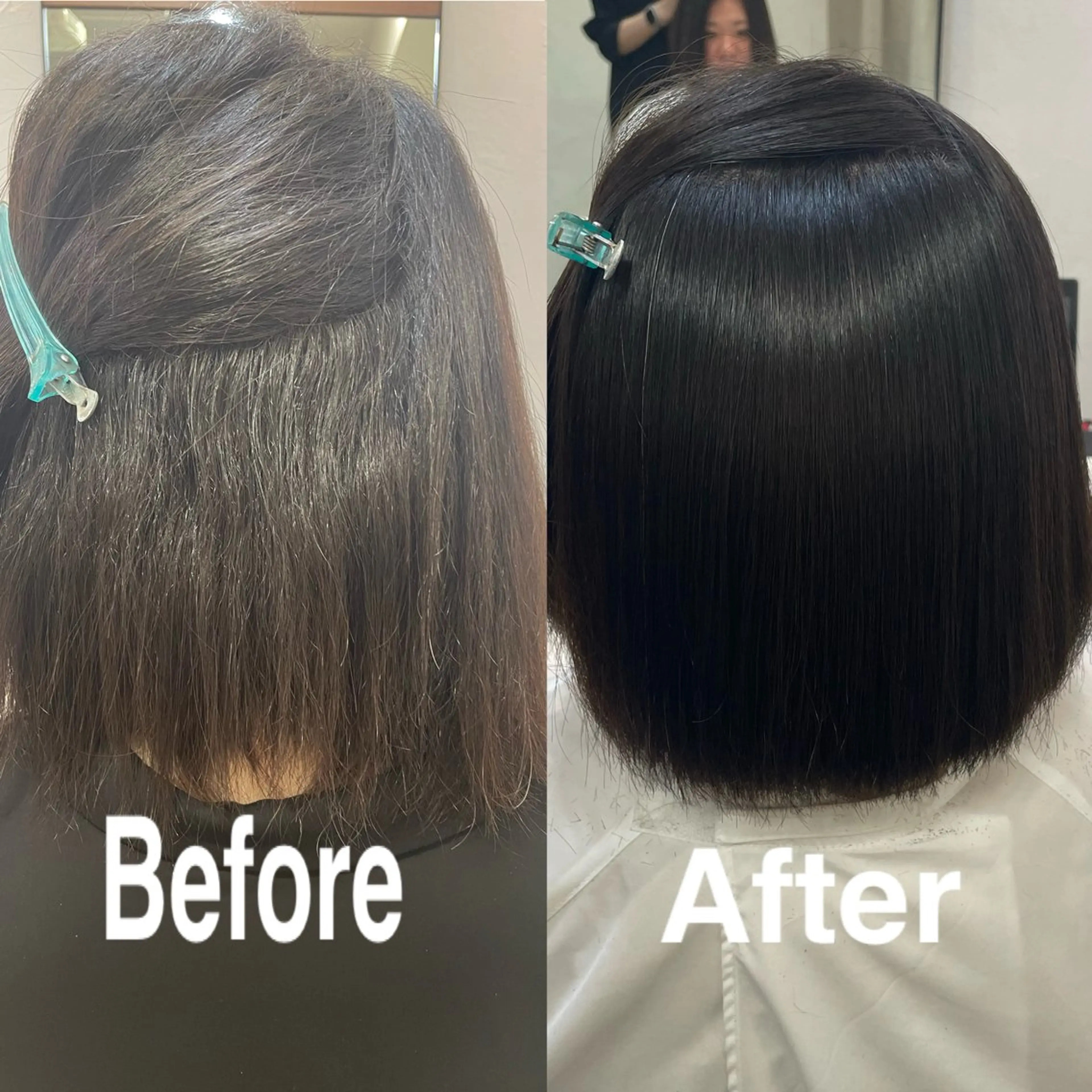 ショート カット 縮毛矯正 トリートメント ミルクティー× グレージュMOMOのヘアスタイル