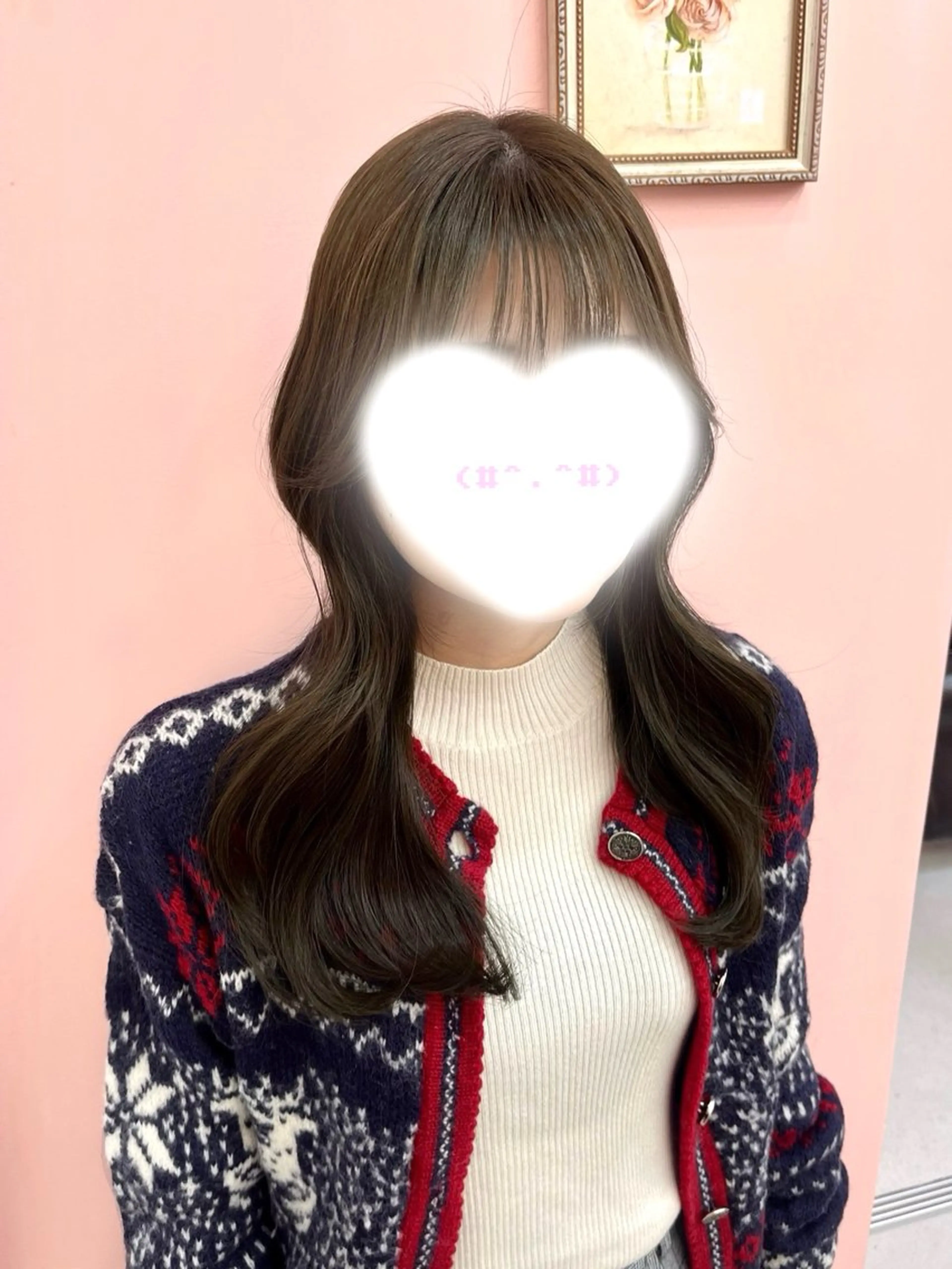 ミディアム カラー ベージュカラー オリーブベージュ 韓国風ヘア カット ヘアカラー トリートメント ronmuu／ shizukuのヘアスタイル