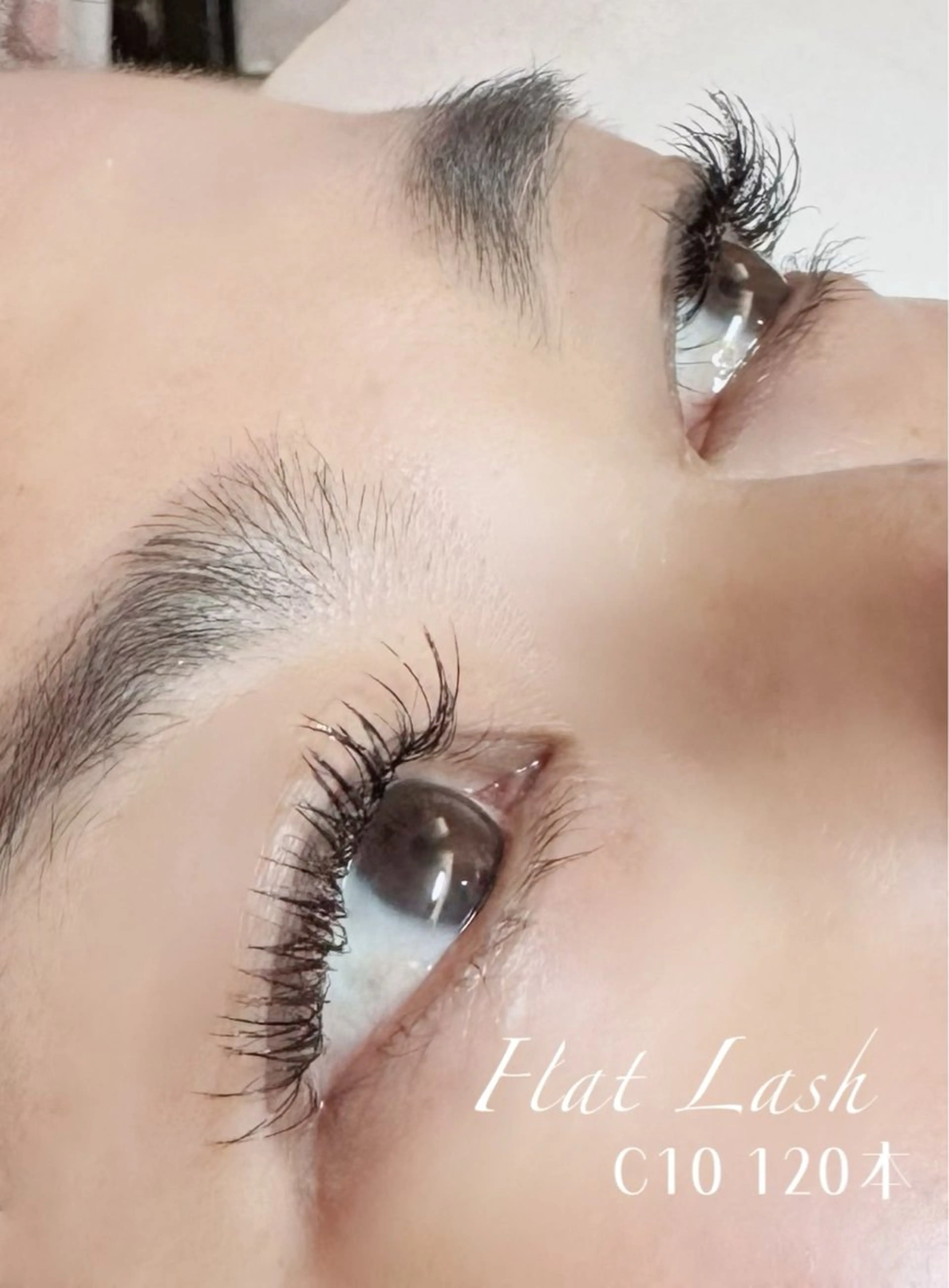 マツエク・マツパ Cカール フラットラッシュ 一重×まつ毛パーマ マツエク&まつ毛 パーマ　栄　美浪のマツエク・マツパデザイン