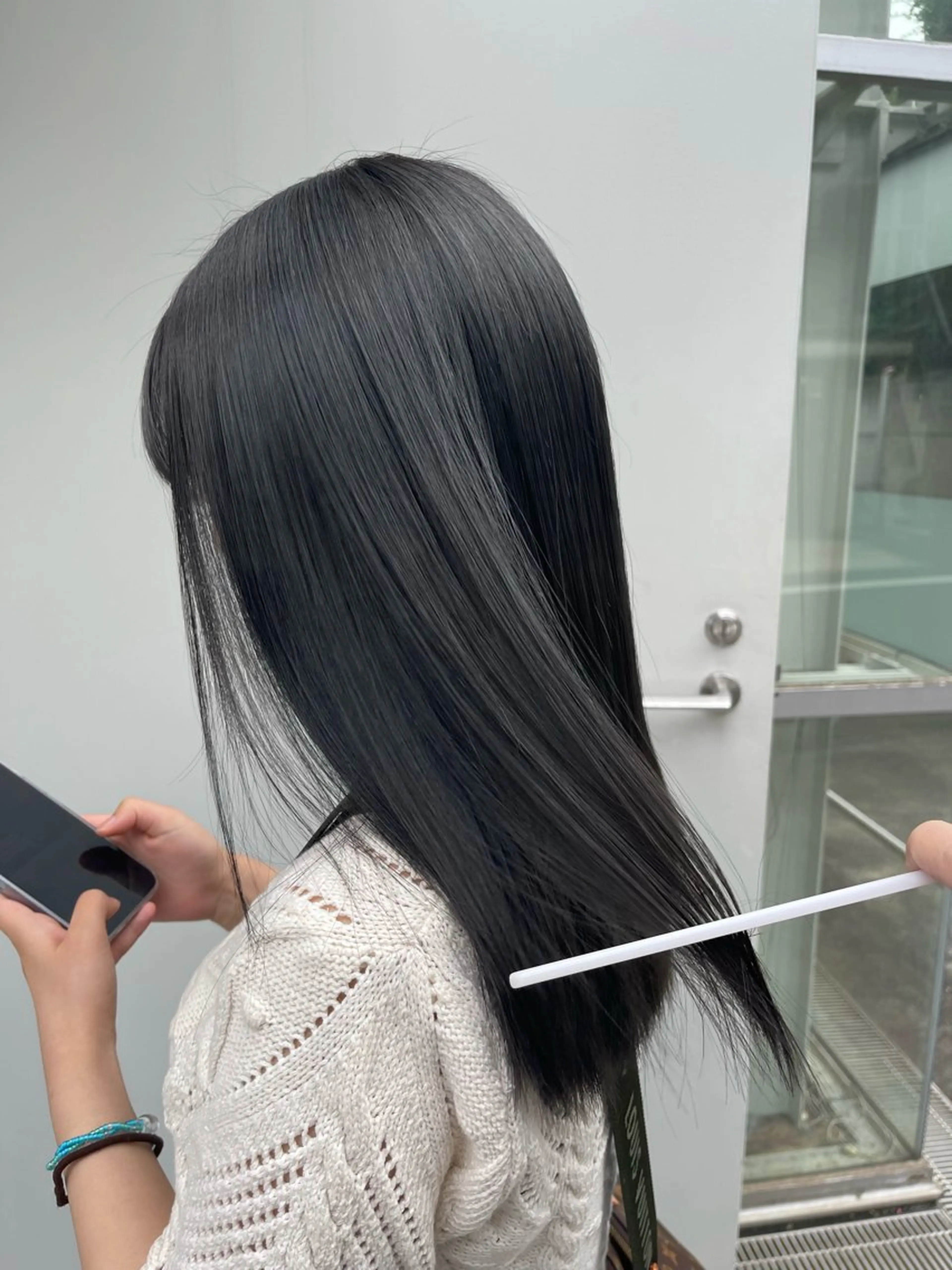 カラー 黒髪 ヘアカラー ボブ/レイヤー /河内温太のヘアスタイル