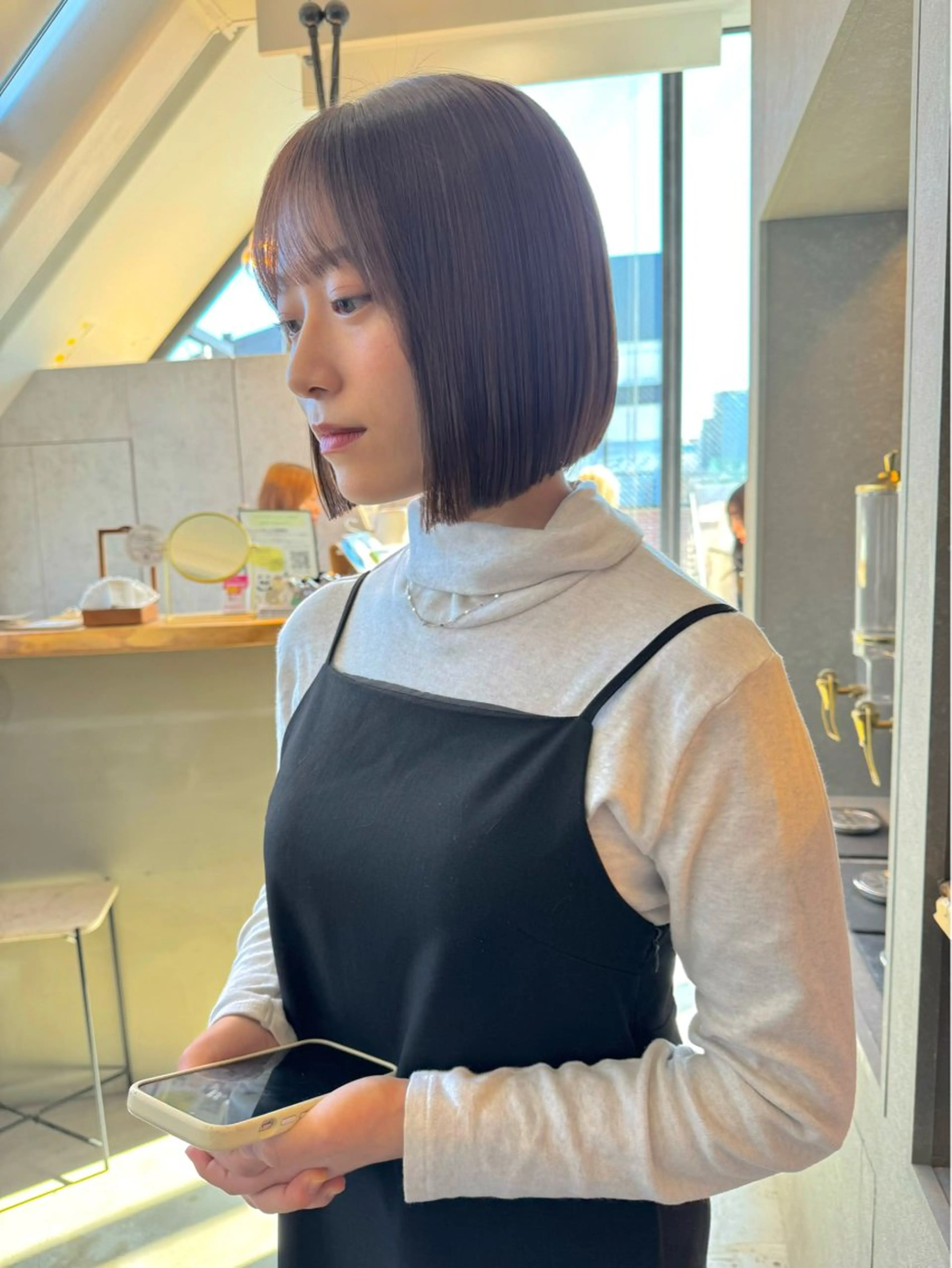 ショート カラー カット 縮毛矯正 トリートメント ヘアセット 艶感カラー/縮毛矯正 髪質改善/三ツ木一生のヘアスタイル