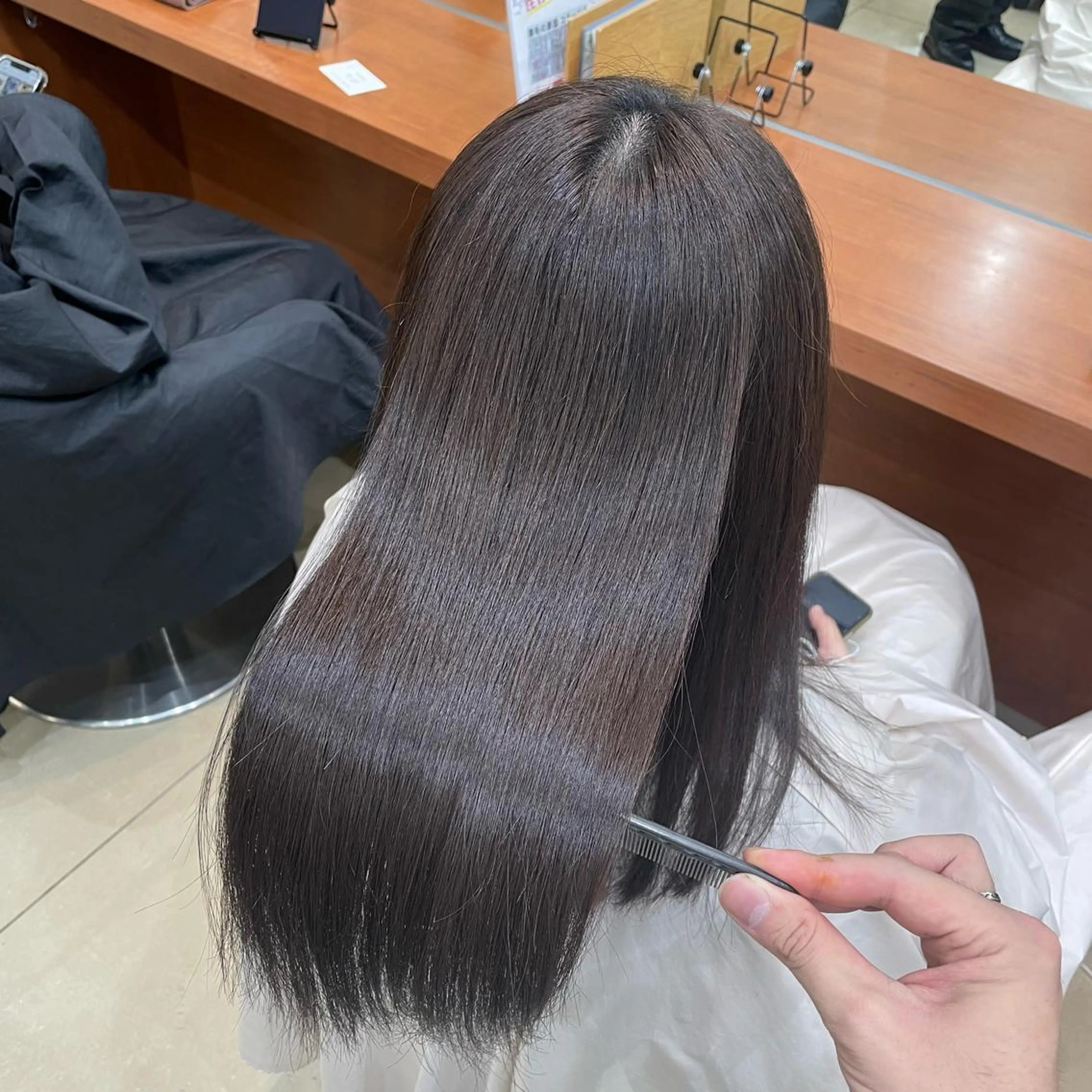 ロング パーマ カット 縮毛矯正 トリートメント 縮毛矯正/髪質改善 /韓国風　山川春輝のヘアスタイル