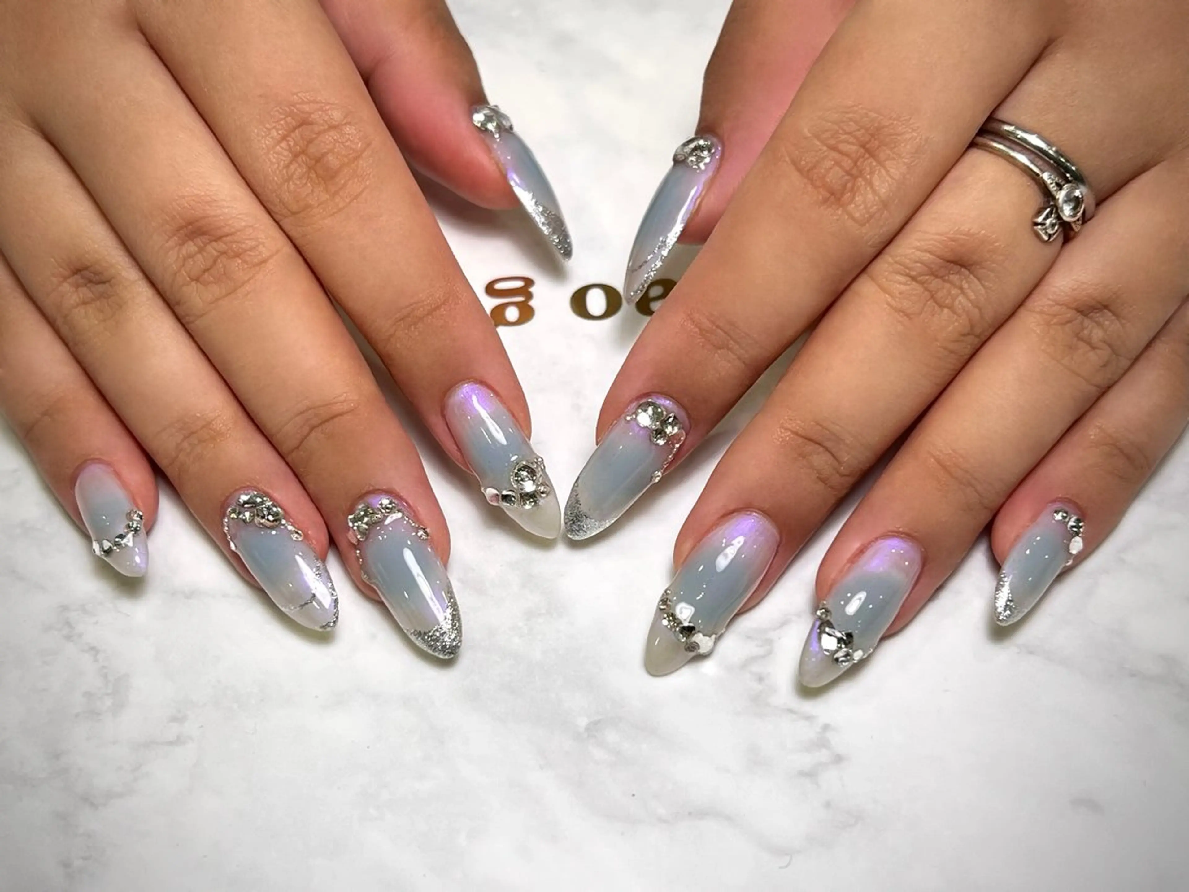 ネイル チークネイル 水色 Kaka  nails所属・🌷 Ryoko🌷のネイルデザイン