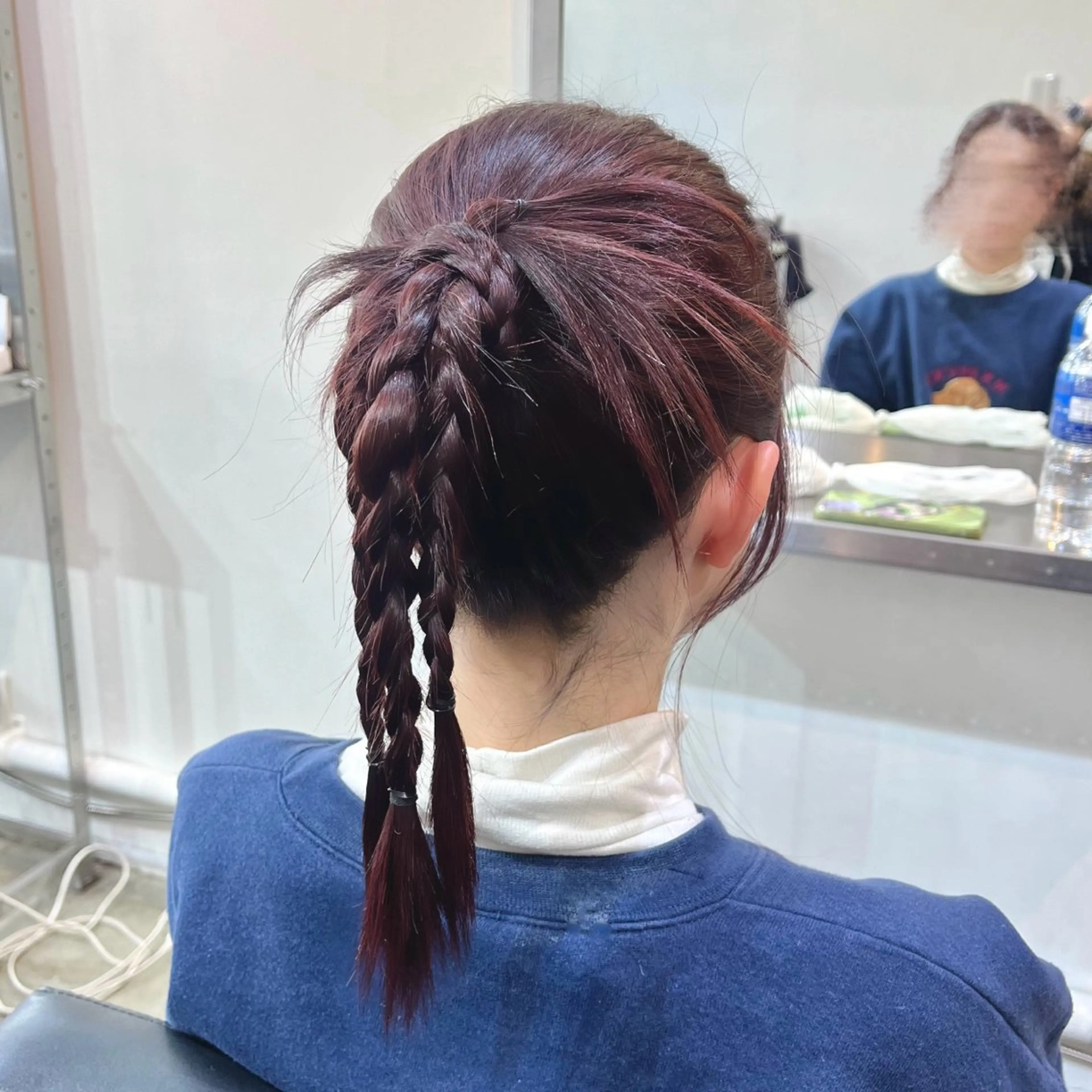 セミロング カラー ヘアアレンジ レッドカラー ヘアセット 早朝セット☀️ レイヤー/Momoのヘアスタイル