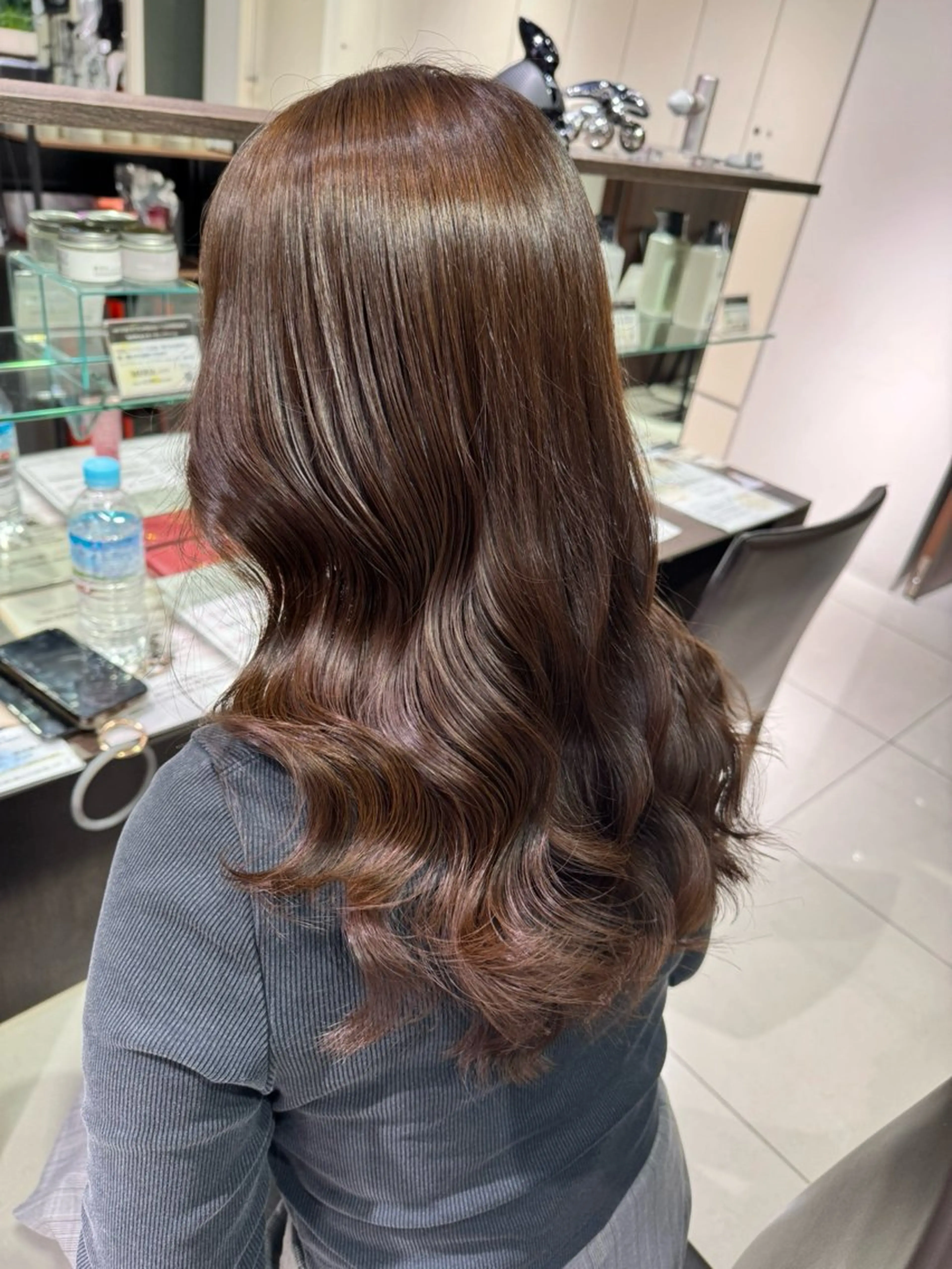 カラー ヘアカラー トリートメント 縮毛矯正/髪質改善 🌿/透明感ブラウンのヘアスタイル