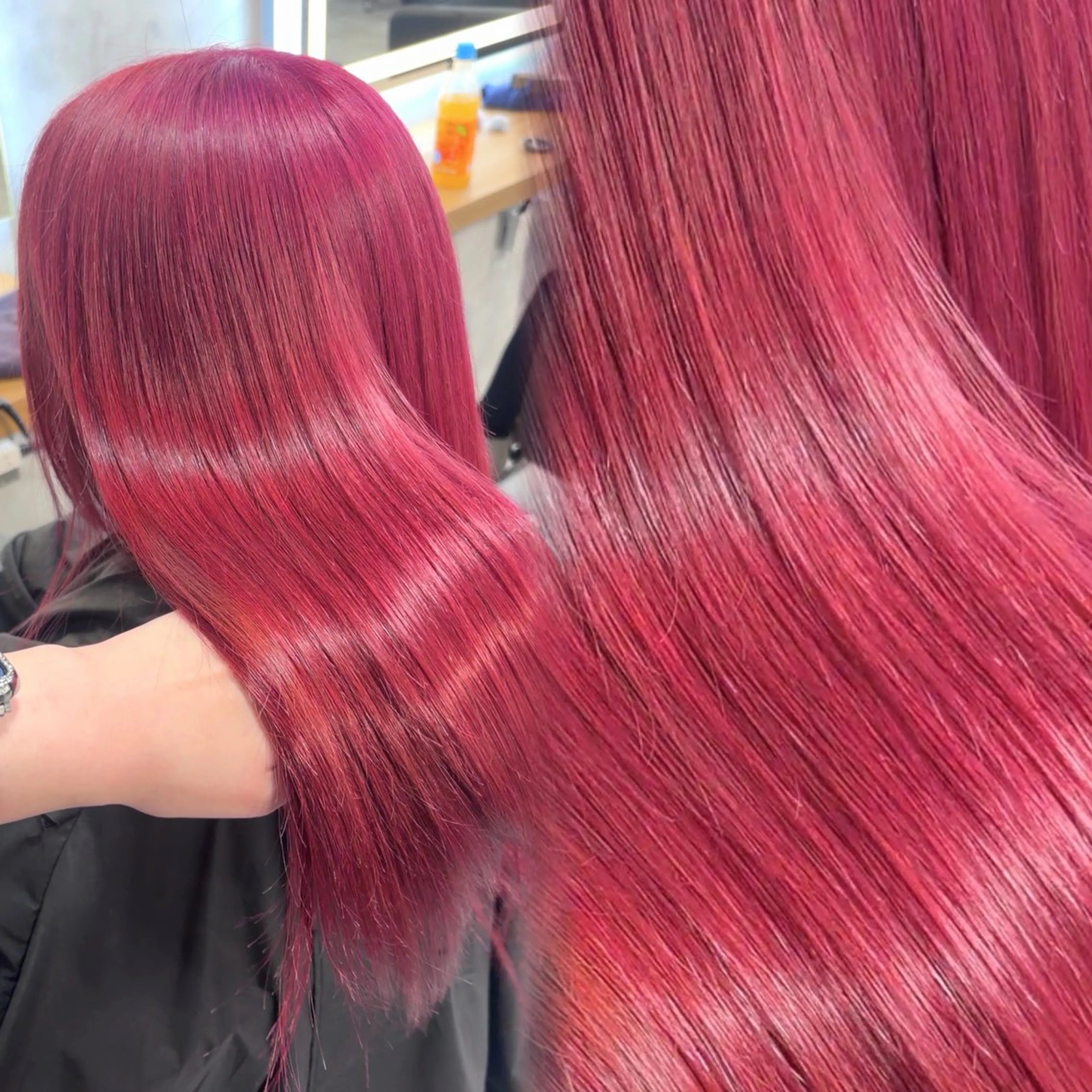 ロング カラー ブリーチ ケアブリーチ ダブルカラー レッドカラー ヘアカラー トリートメント 札幌韓国風艶カラー 🎀𝐒𝐀𝐇𝐎のヘアスタイル