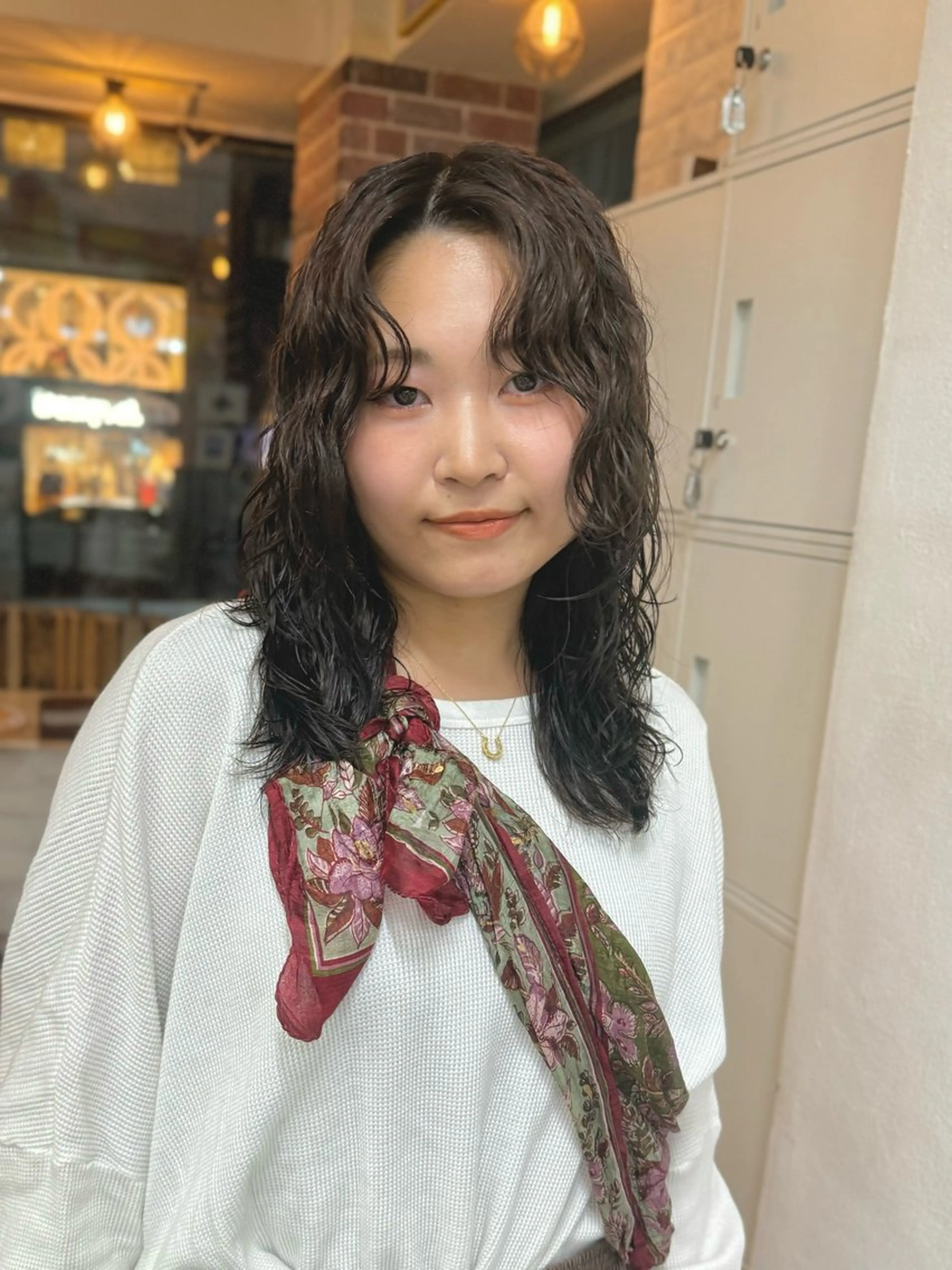 セミロング カラー パーマ ヘアカラー パーマ ウルフレイヤー エクステ/kokiのヘアスタイル