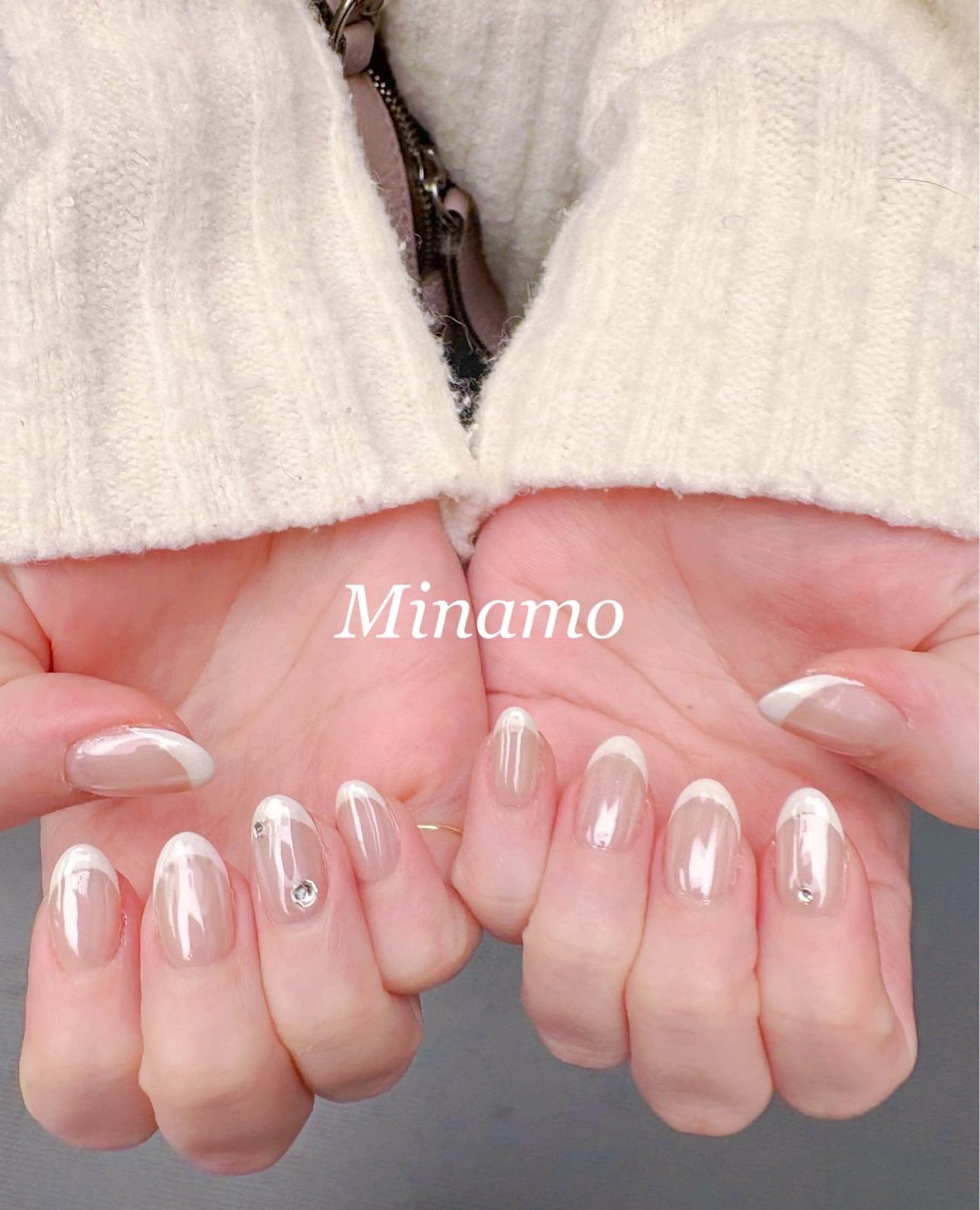 ネイル フレンチネイル ミラーネイル ハンドネイル Minamo 🩵のネイルデザイン