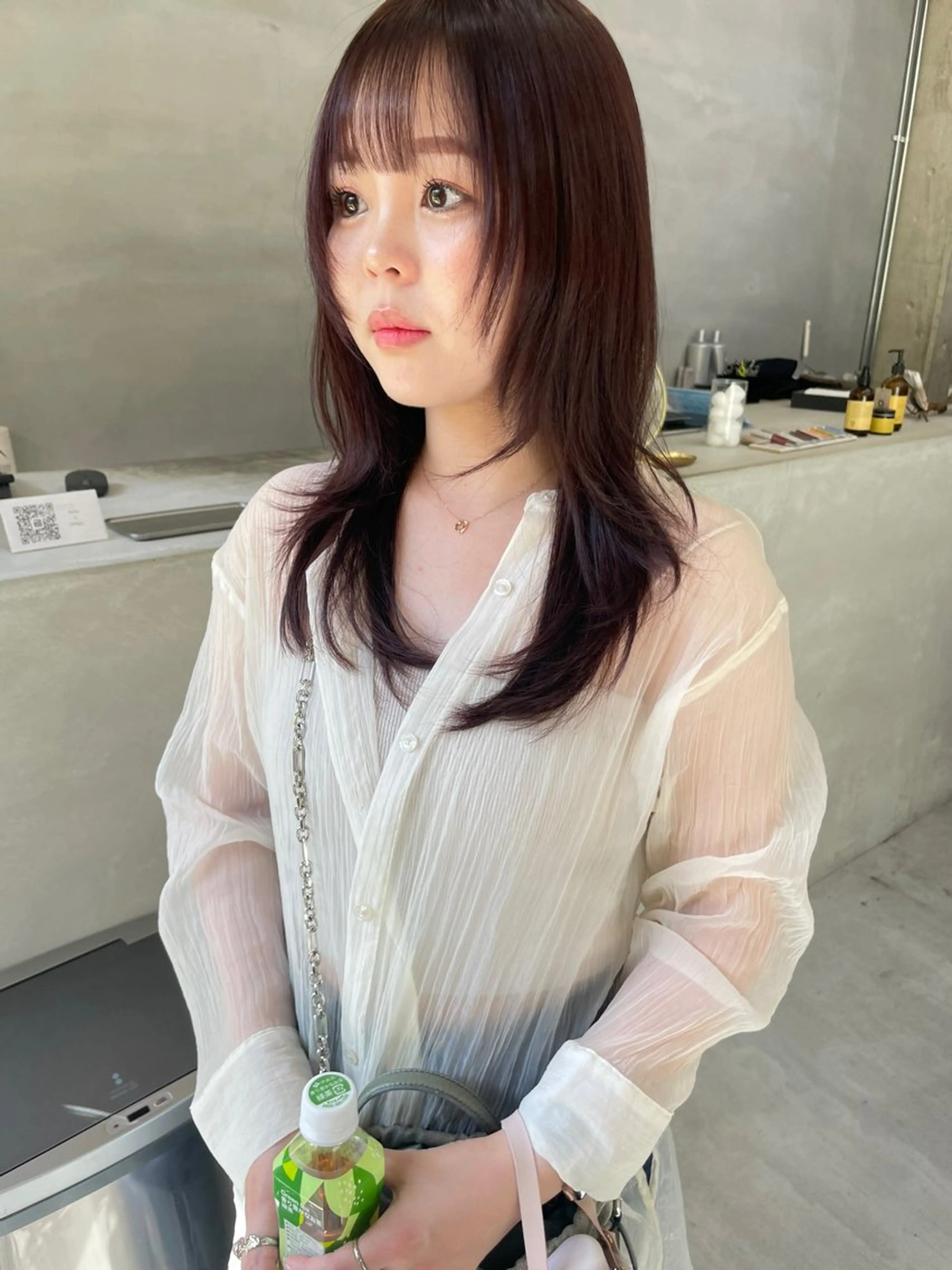 ミディアム ヘアアレンジ 顔周りカット 韓国風ヘア レイヤーカット 似合わせカット fuka モデル募集のヘアスタイル