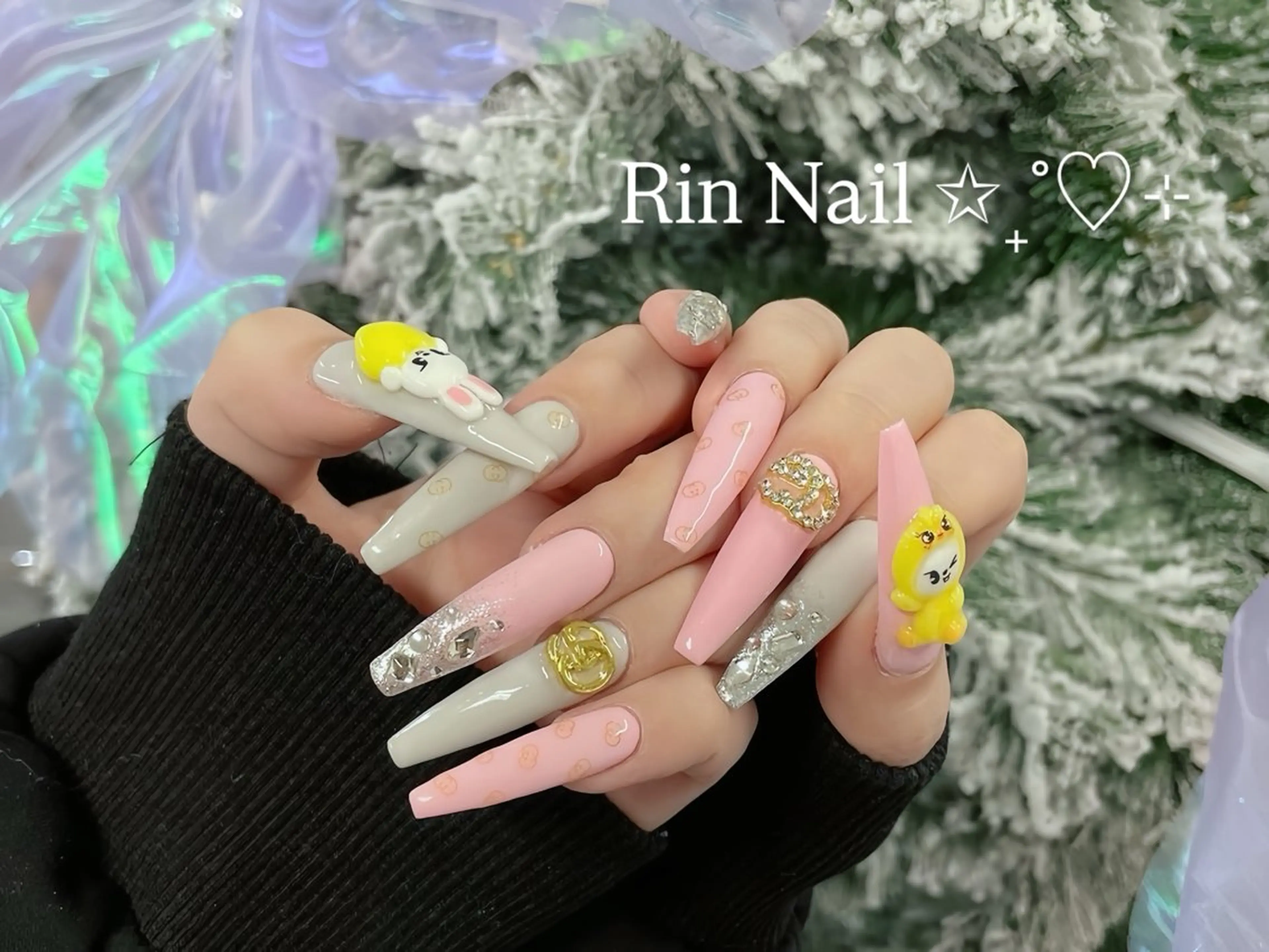 ネイル べっ甲ネイル チークネイル フラッシュネイル フラワーネイル フットネイル ハンドネイル Rin Nail Shinokuboのネイルデザイン