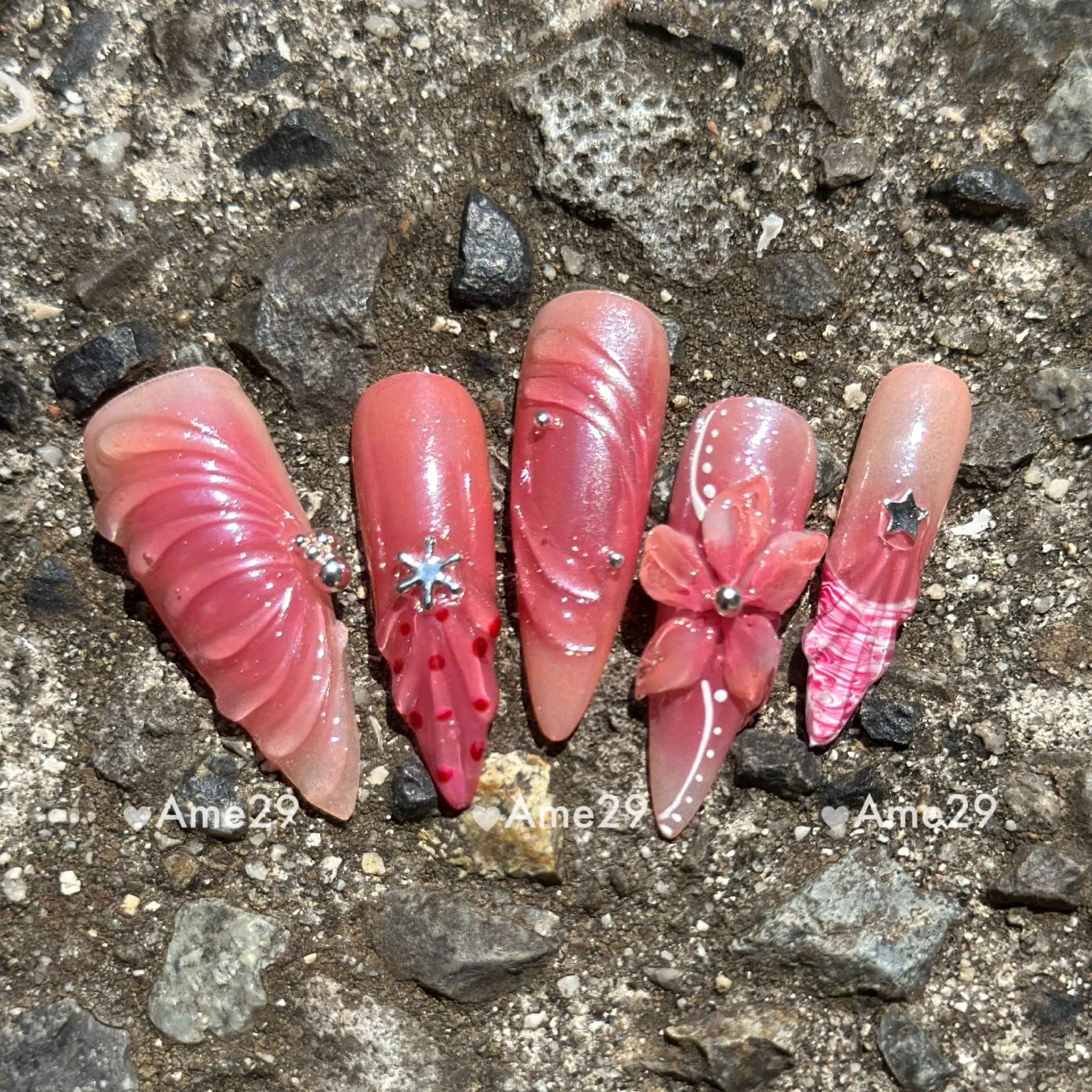 ネイル 長さ出し ネイルチップ AME29 Nail ネイルサロンのネイルデザイン