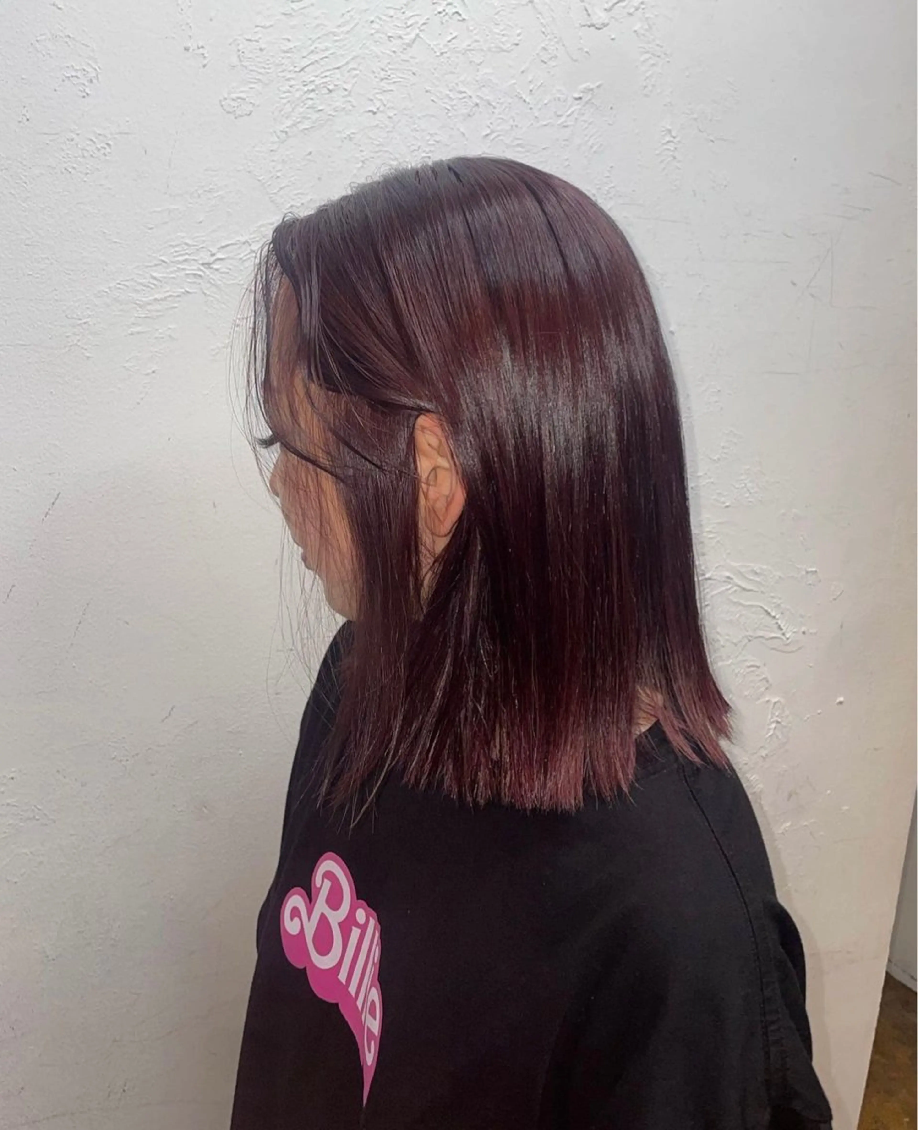 セミロング カラー ブラウンカラー レッドカラー レッドブラウン RINA ブリーチ / 海外レイヤーのヘアスタイル