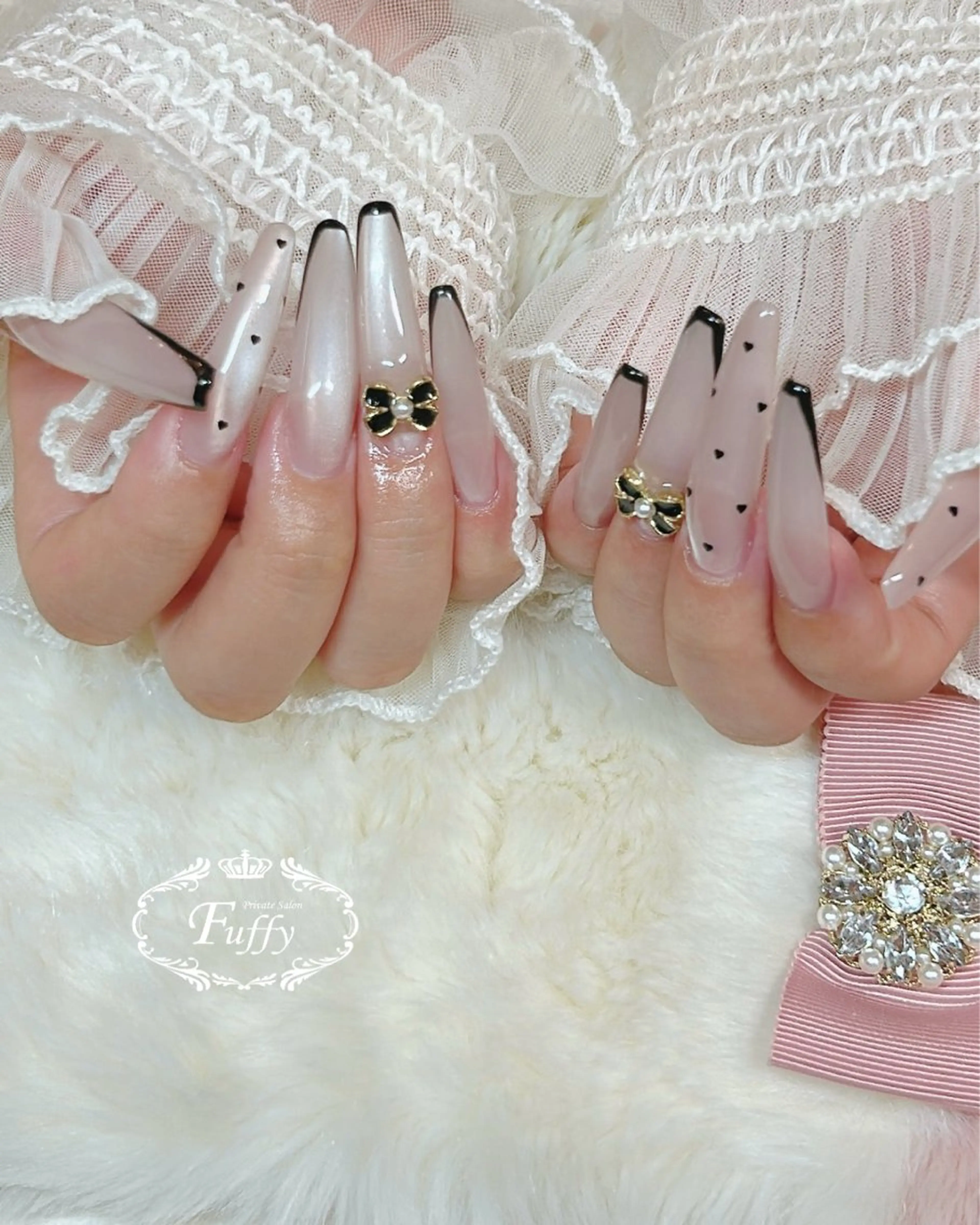 ネイル リボン ハンドネイル フーフィー Fuffyのネイルデザイン
