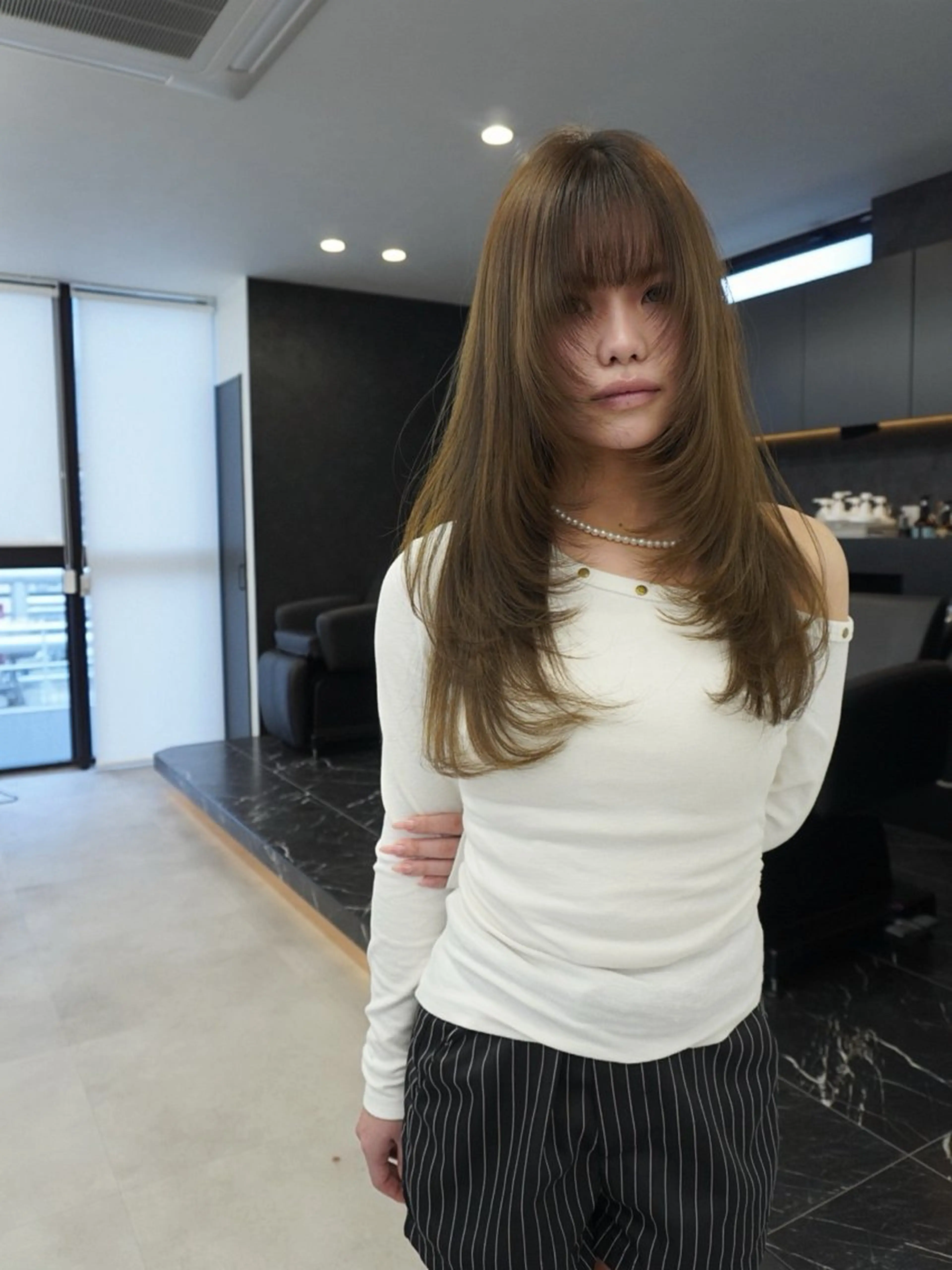 ロング カット ヘアカラー トリートメント 谷村 龍之輔のヘアスタイル
