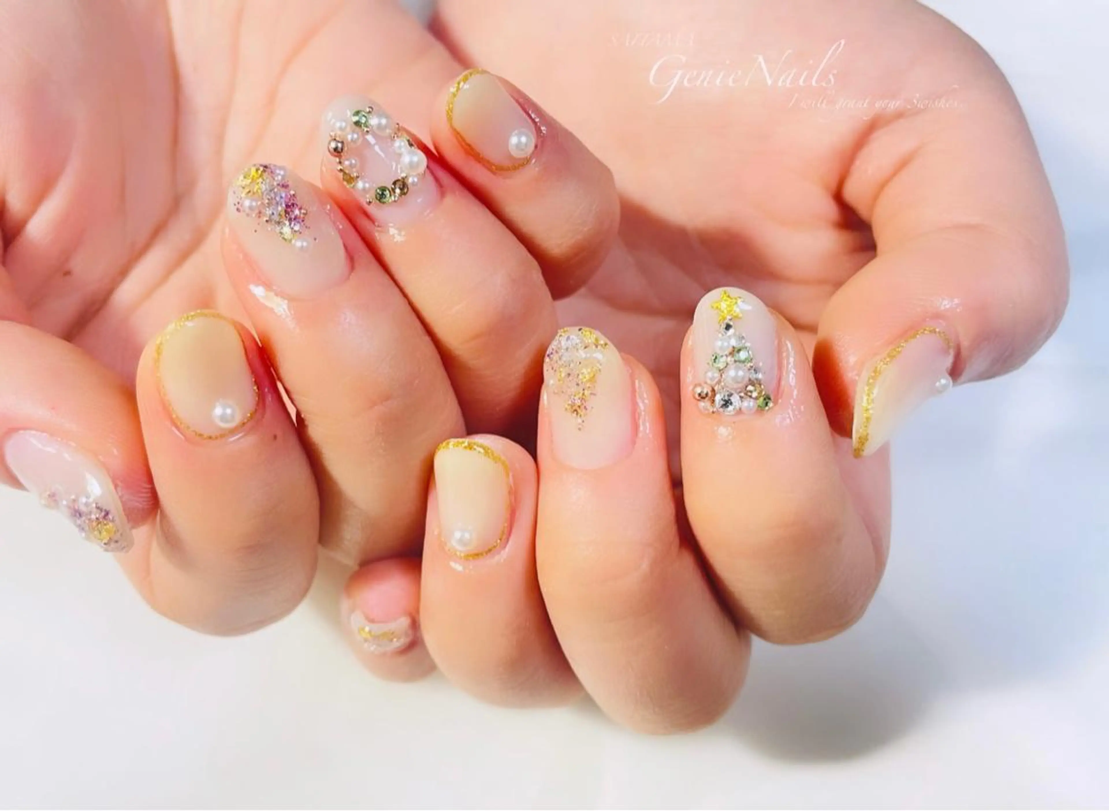 メンズ ネイル クリスマス フットネイル メンズネイル オフィスネイル ショートネイル Genie Nailsのネイルデザイン