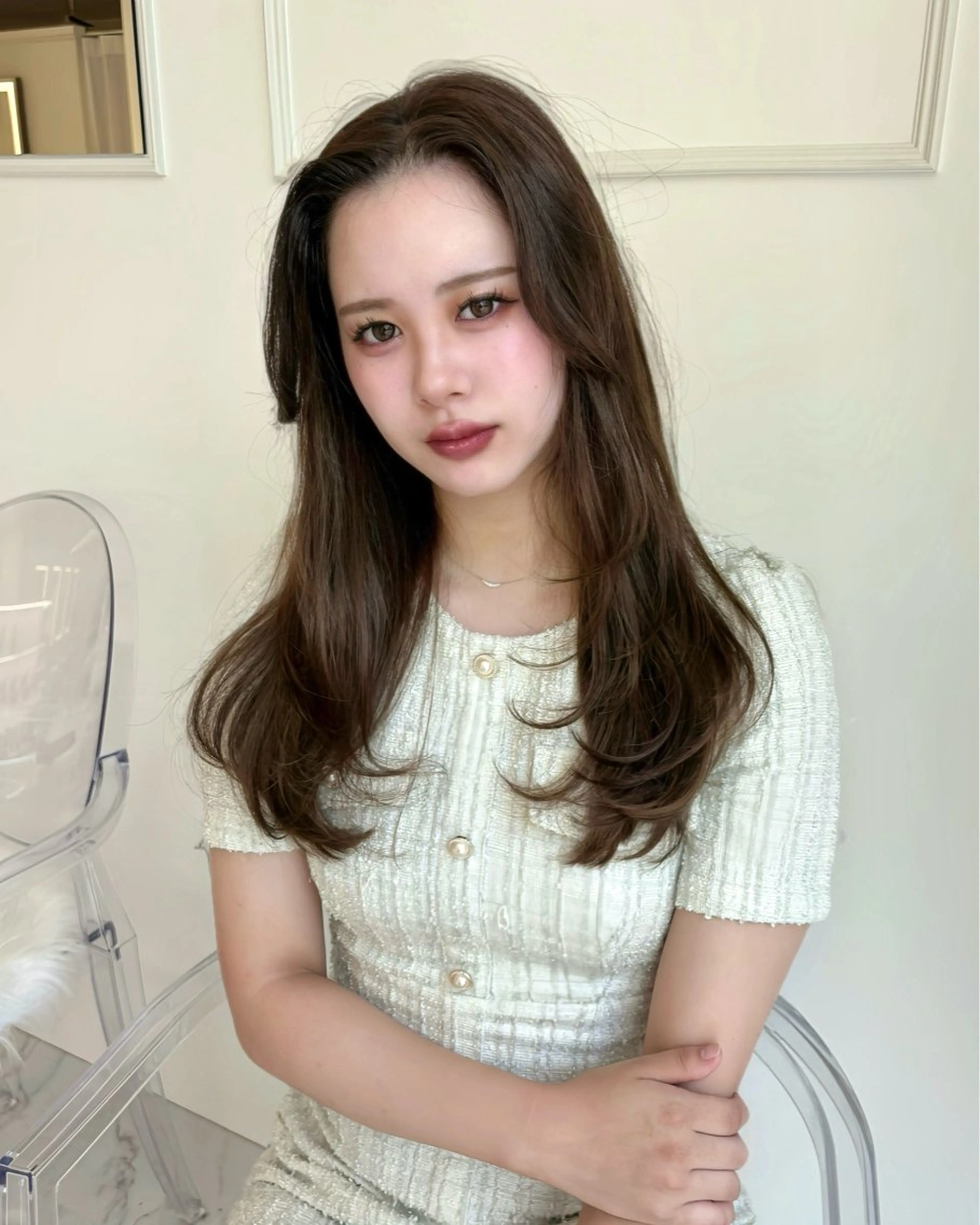 ロング カラー ヘアカラー トリートメント ParveMix🎀 稲垣 詞葉のヘアスタイル