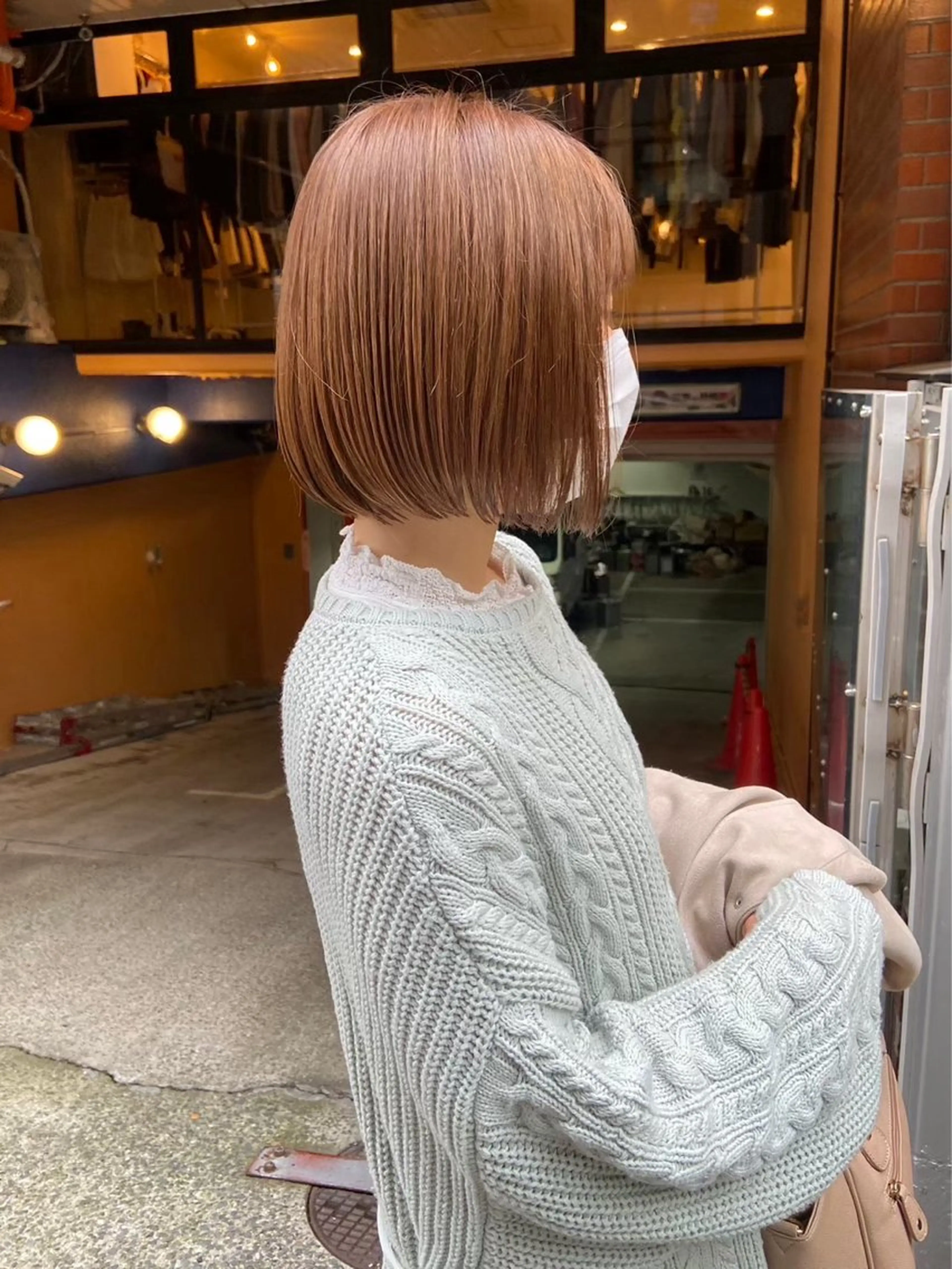 ショート カラー オレンジ ボブ 神戸ボブ✂️ ioe三宮/田 伸佳のヘアスタイル