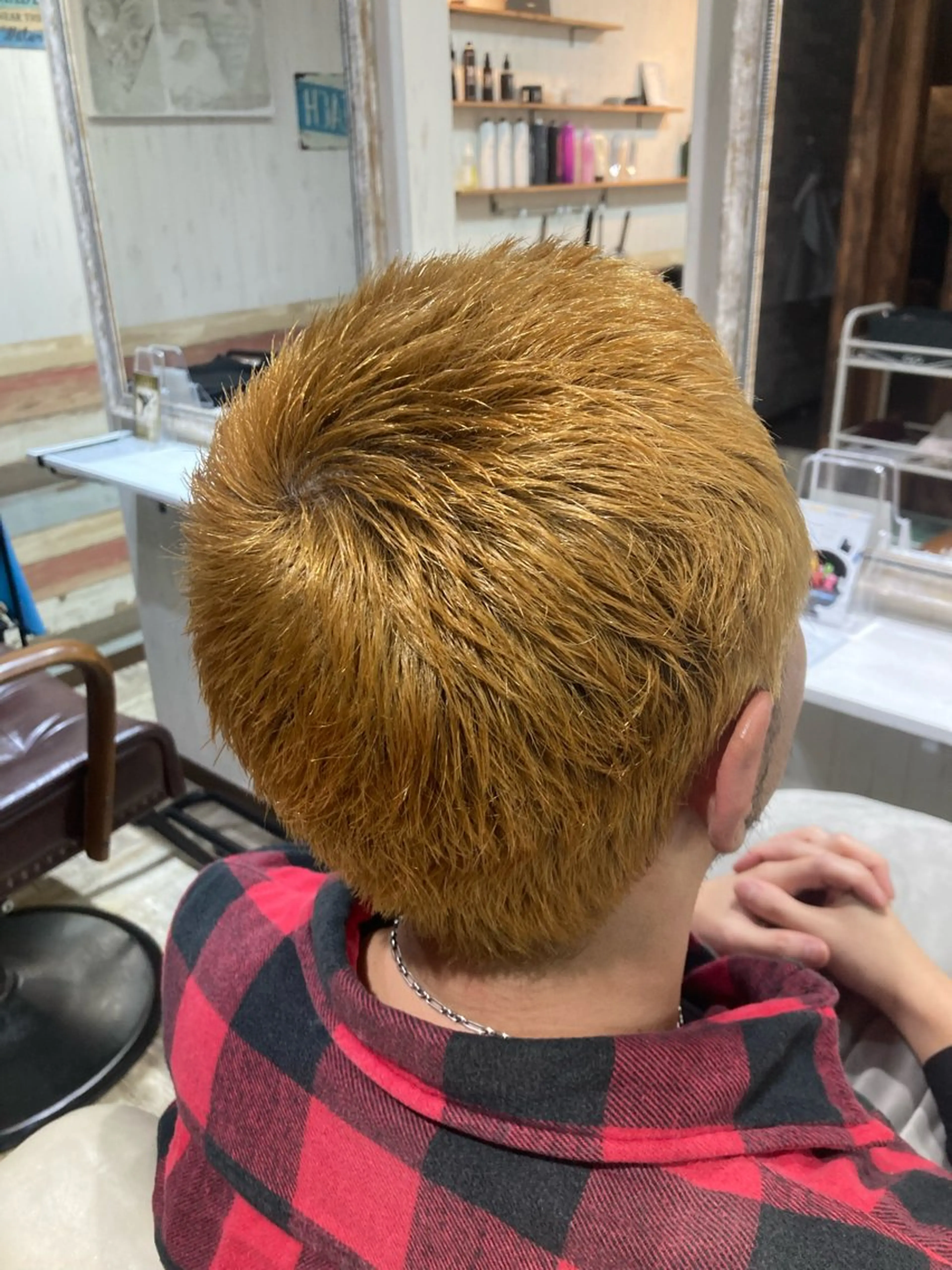 ショート カラー メンズ メンズブリーチ ブリーチ 抜きっぱなしブロンド 💥桜木町メンズ専門 💥ルキのヘアスタイル