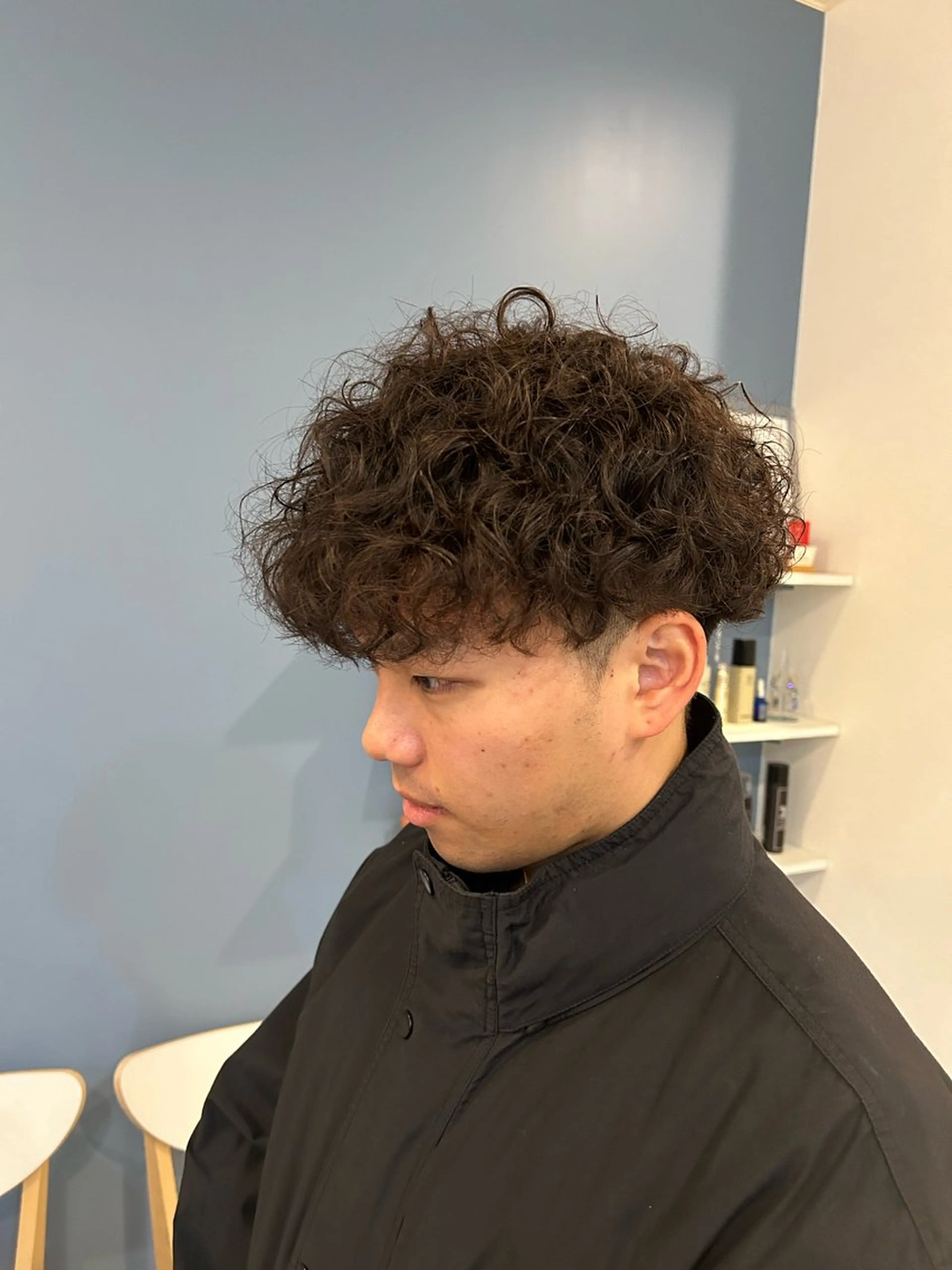 ショート パーマ メンズ メンズパーマ プードルパーマ プードルパーマ 松林 大暉のヘアスタイル