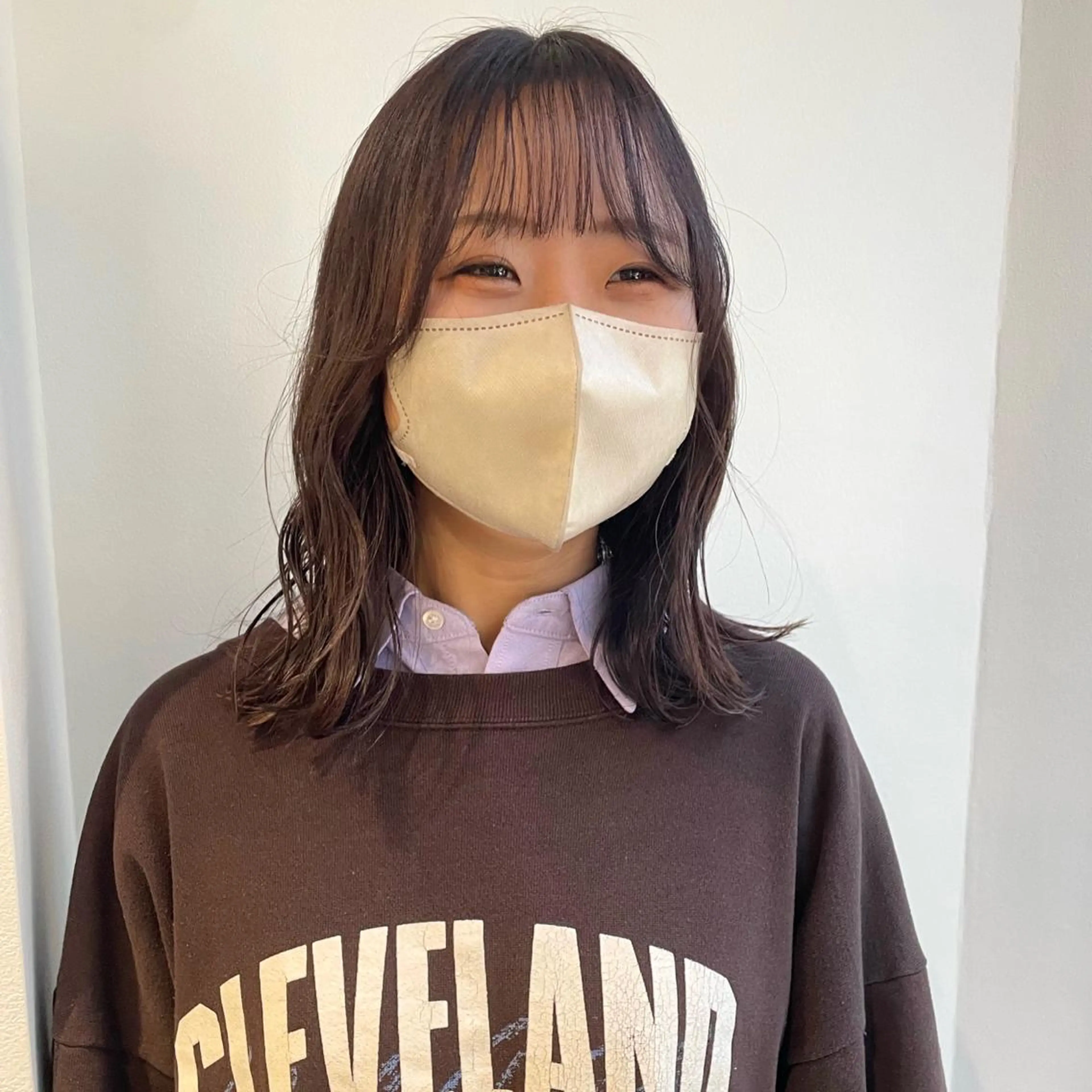 ミディアム カラー カット ヘアカラー トリートメント 🍊暖色×顔周り 🍊cocoroのヘアスタイル